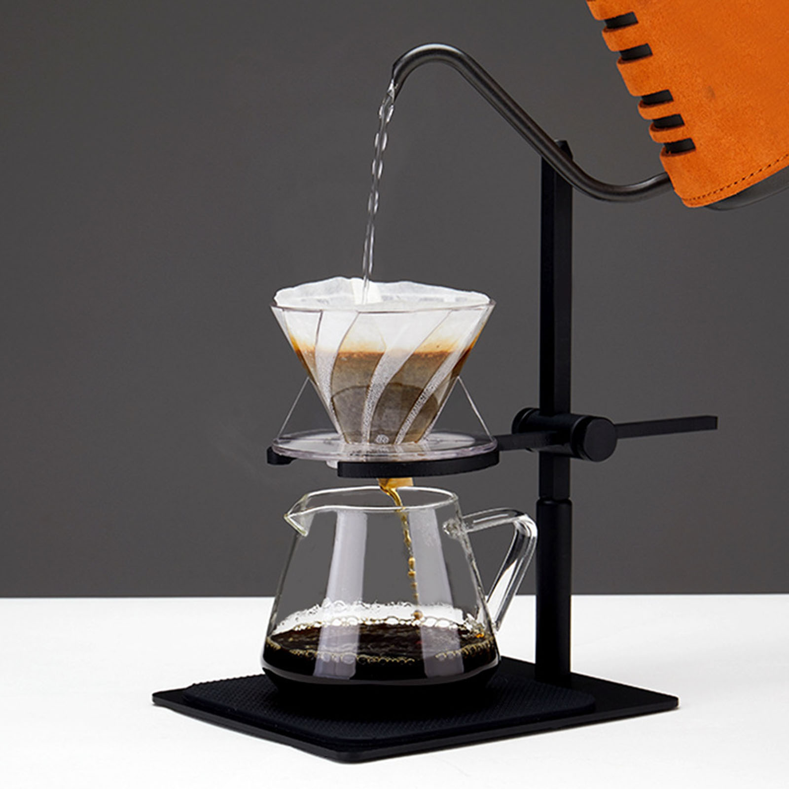 Coffee Drip Pour Over Filter Stand Hand Brewing Holder Coffee Station Black