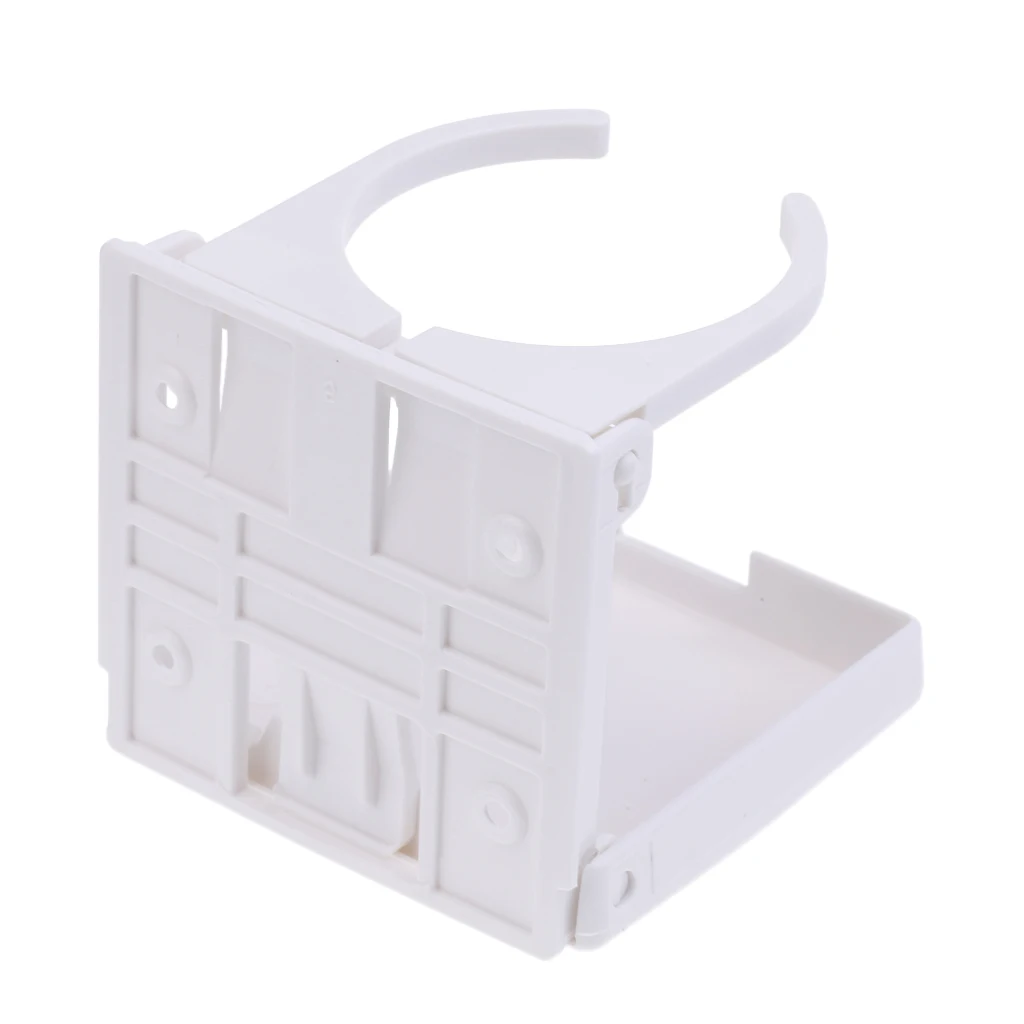 White Nylon Folding Drink Holder Cup Can Stand Bracket for Marine Boat Car Truck Caravan