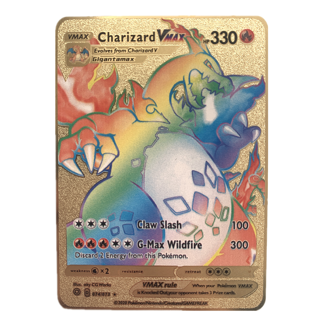 The Latest Cards PV French Shiny Charizard V Vmax Pikachu Metal Card Game  Tag Team Hobby Battle A La Carte Series Gifts