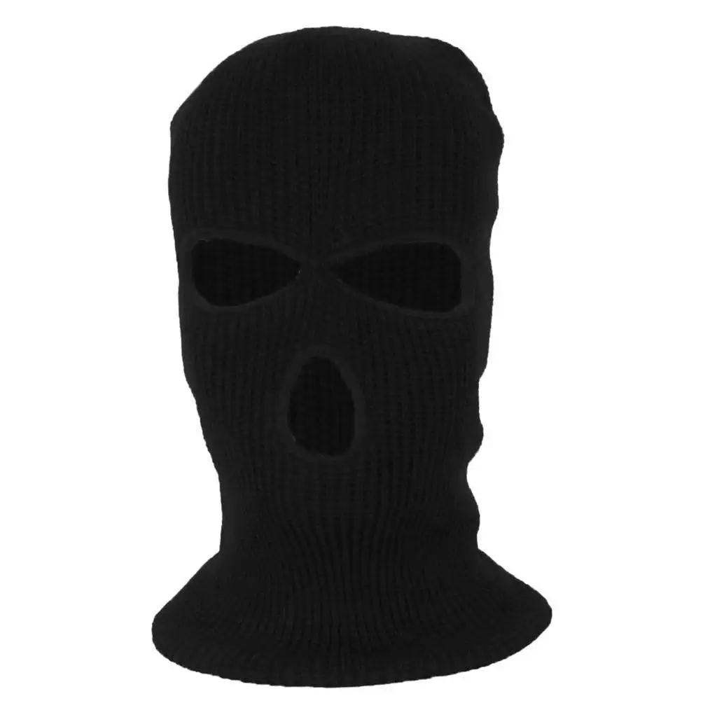 Adult 3-Hole Balaclava Warm Knit Knitted Full Face Cover Mask Cycling Outdoor Sports Men & Women