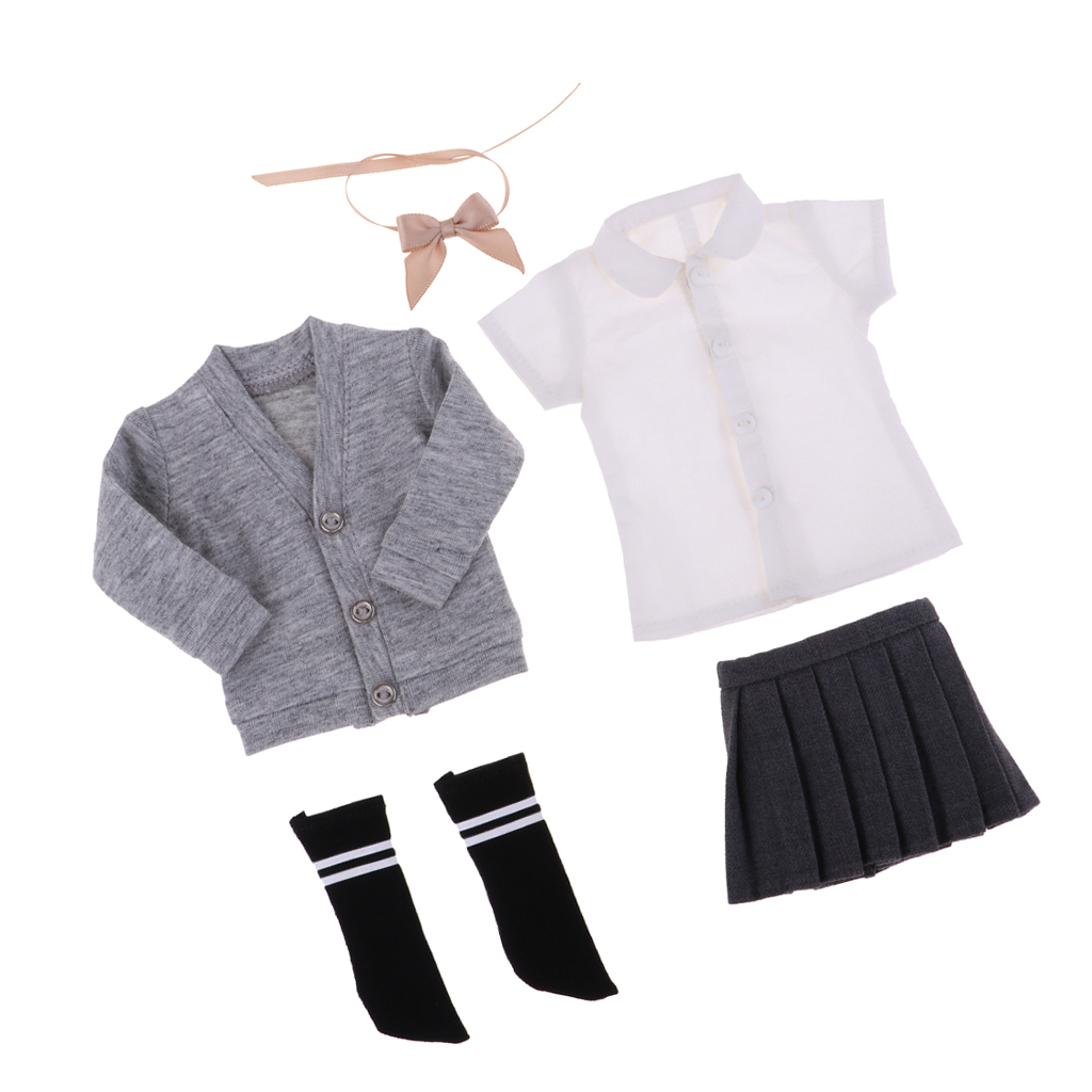 Adorable College Style Shool Uniform For 1/6 BJD Dolls（Full Set）