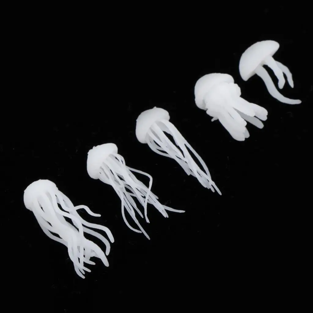 5pcs Assorted 3D Resin Jellyfish Filler Ornaments For Crystal Ocean Crafts 