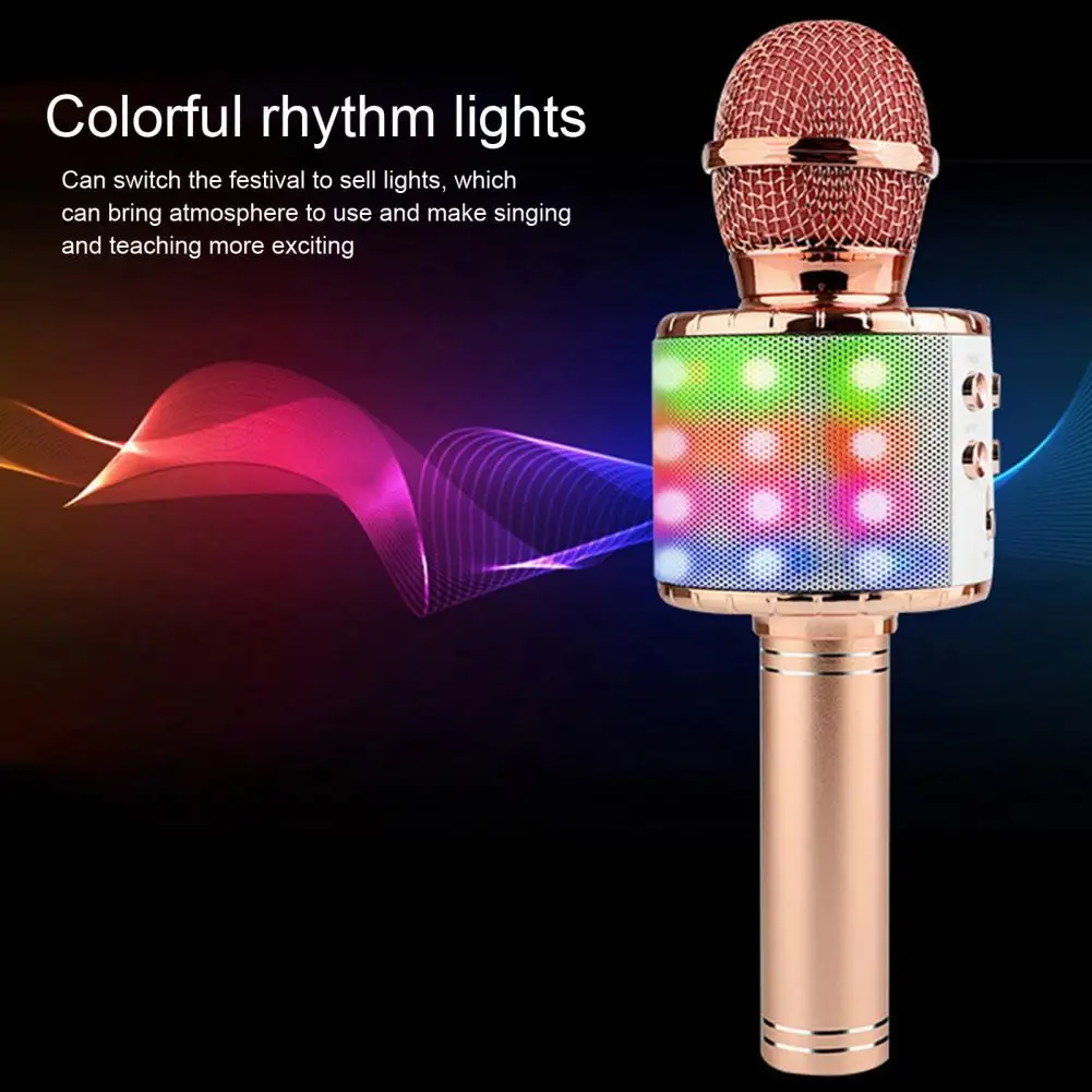 Karaoke Microphone Handheld Home Party Karaoke Speaker Machine for Android/iPhone/iPad/Sony/PC or All Smartphone Gold 