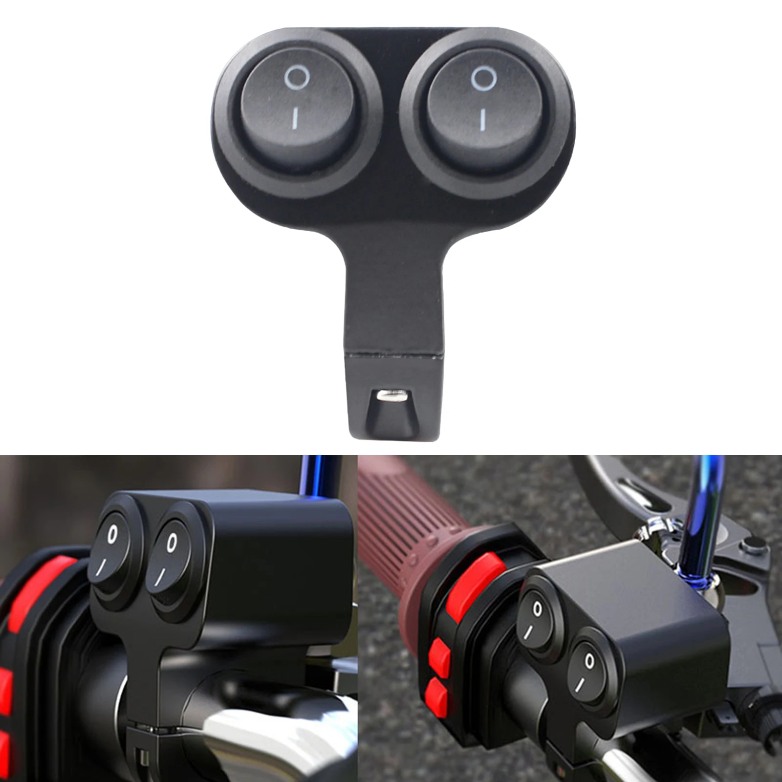 Motorcycle Waterproof Handlebar Headlight Fog Spot light On Off Switch w/Compass 