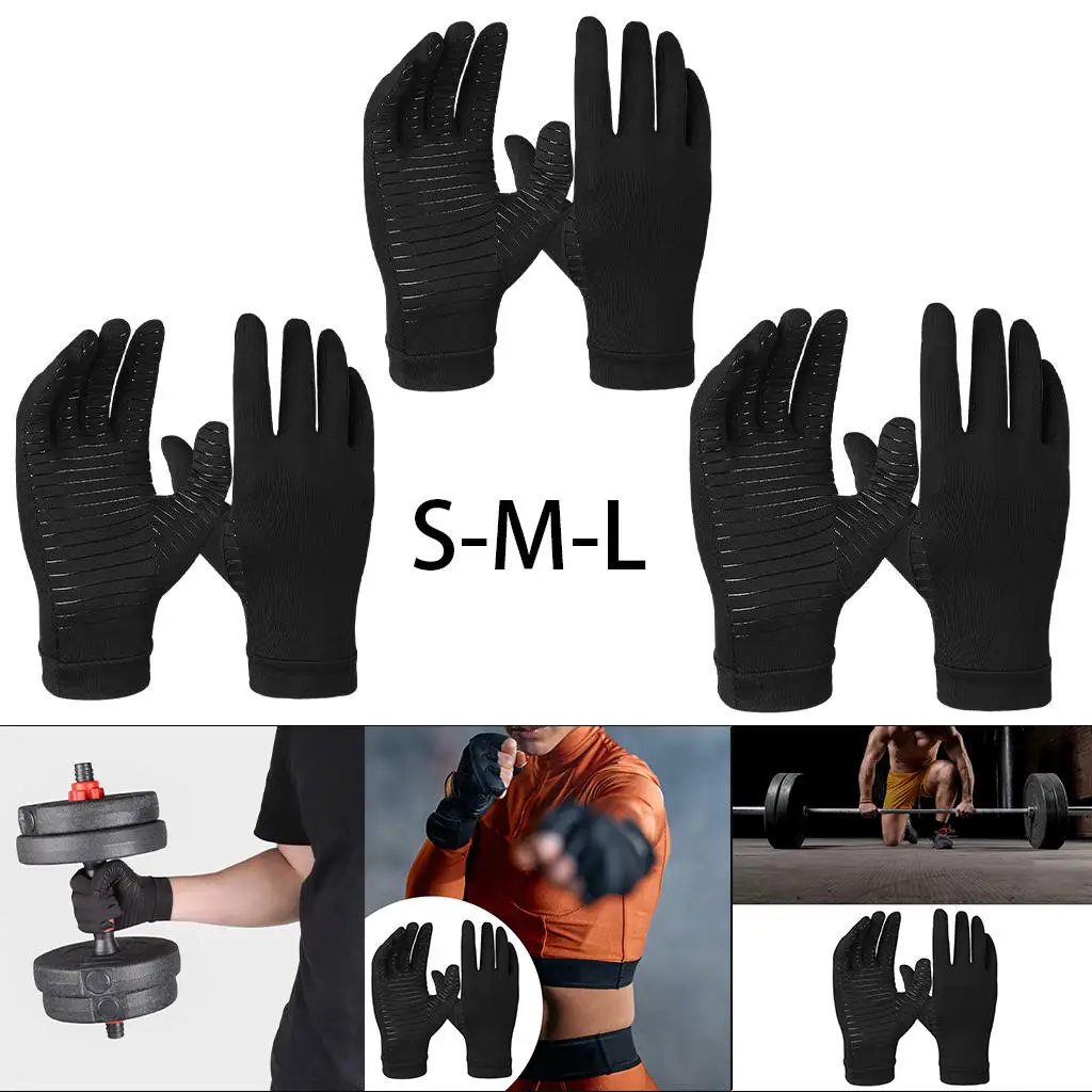 Arthritis Compression Gloves Non-Slip Full Hand Fingers Copper Glove for Relieve Hand Pain Rheumatoid Arthritis Carpal Tunnel