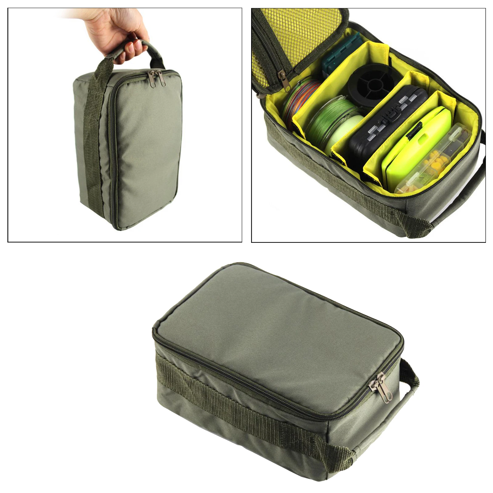 Fishing Tackle Bag Pack Fishing Reel Lure Gears Storage Organizer Pouch Case
