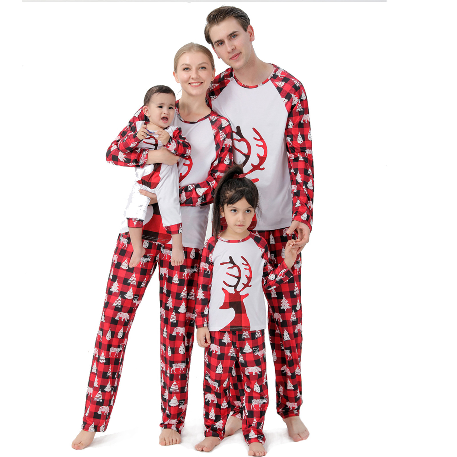 Pijamas de Navidad a juego para la familia, conjunto de ropa para madre e  hija, 2021 algodón, aspecto familiar, Invierno|Trajes iguales de familia| -  AliExpress