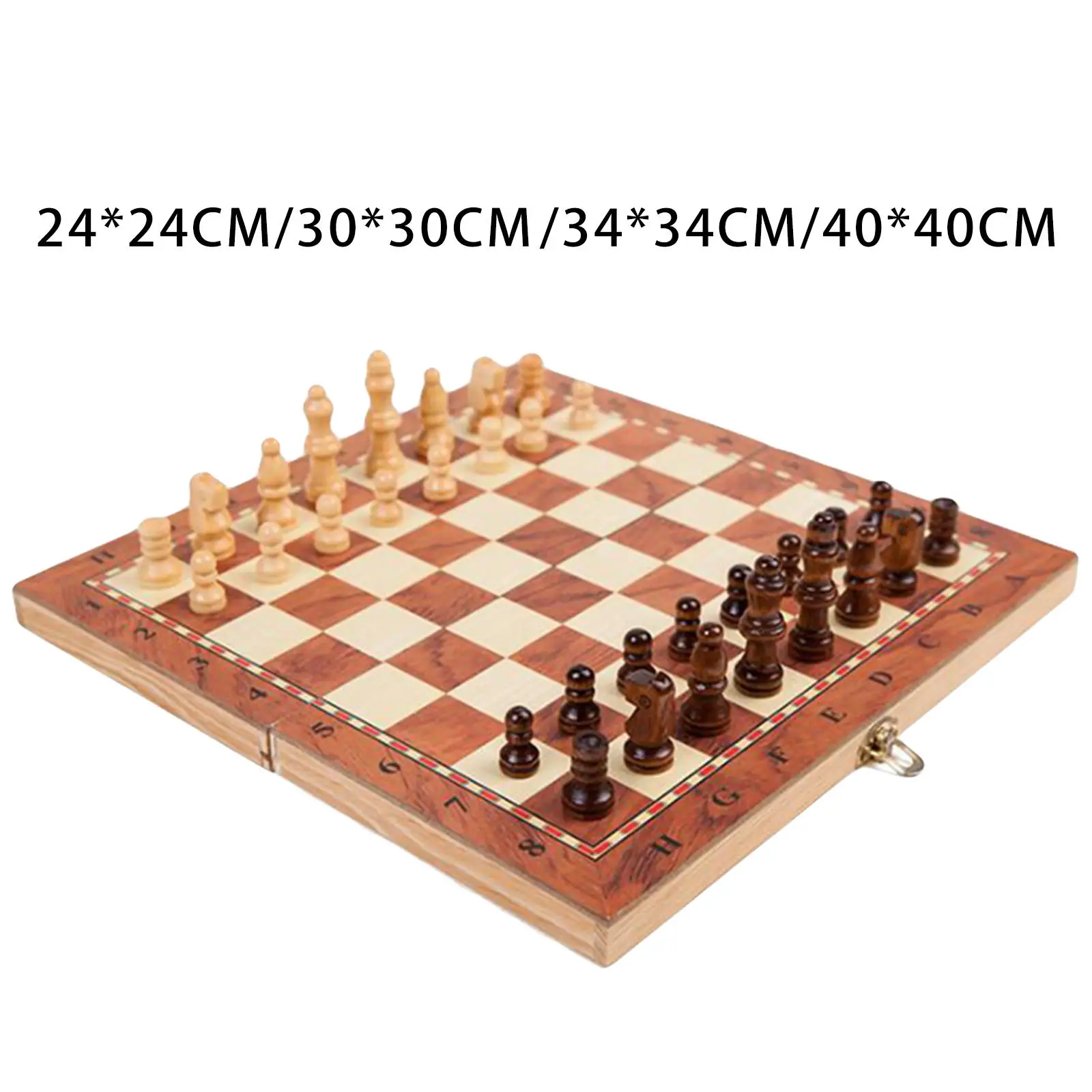 Handmade Wooden Chess Set Checkers Packed Gift Foldable Storage Staunton Educational Toy Table Game for Chess Lovers