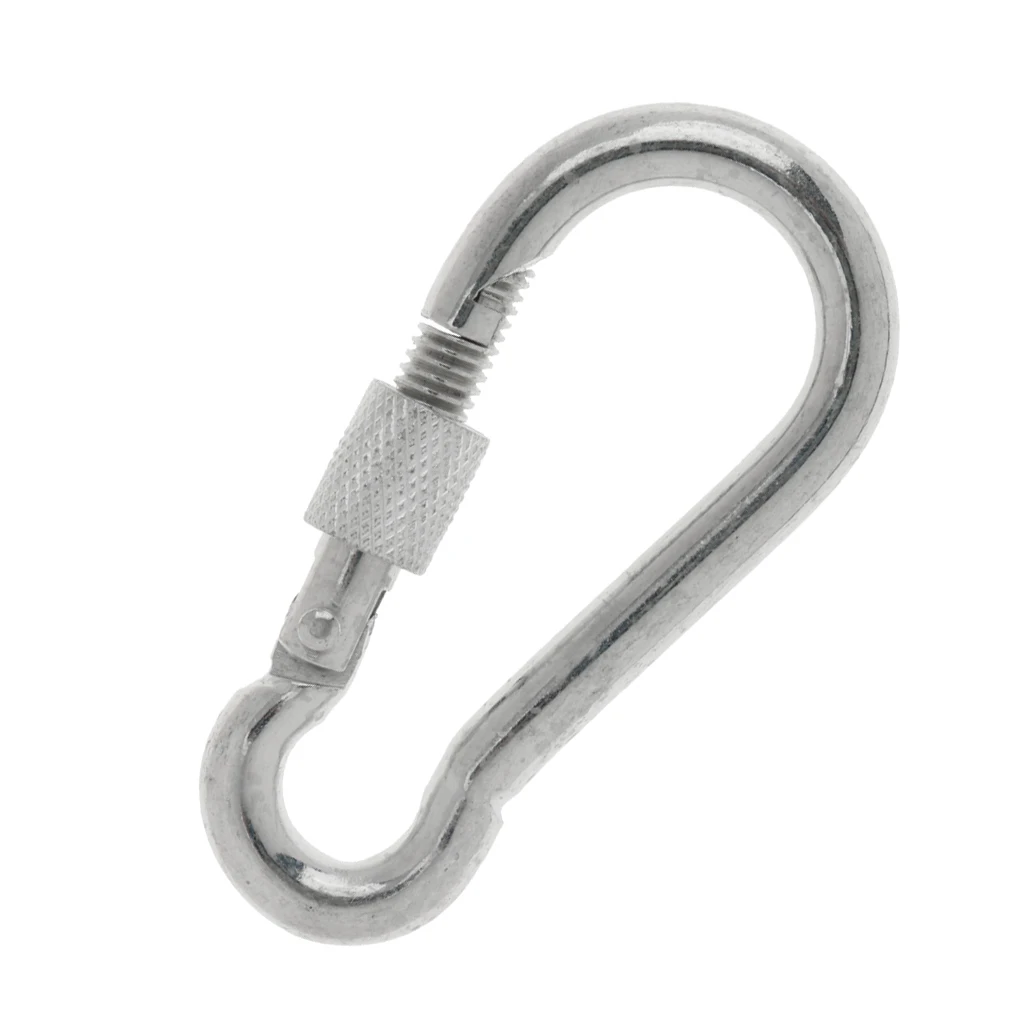 D-Shaped Large Carabiners, Locking Rock Climbing Carabiner Clips, Heavy Duty Caribeaners for Rappelling Swing Gym D-Shaped Large Carabiners, Locking Rock Climbing Carabiner Clips, Heavy Duty Caribeaners for Rappelling Swing Gym