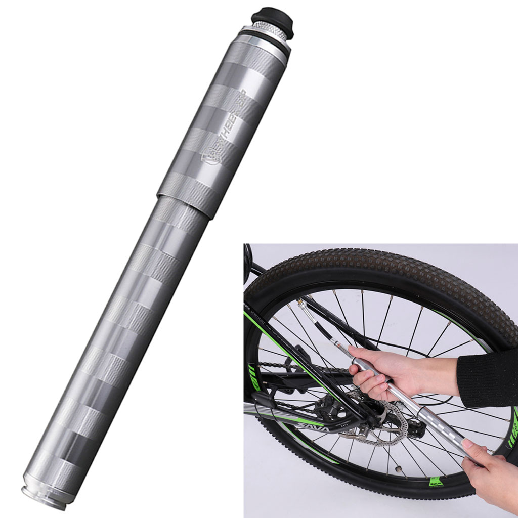 Portable Bike Mini Pump With Gauge 160 Psi Presta Schrader Dual Valve Pump
