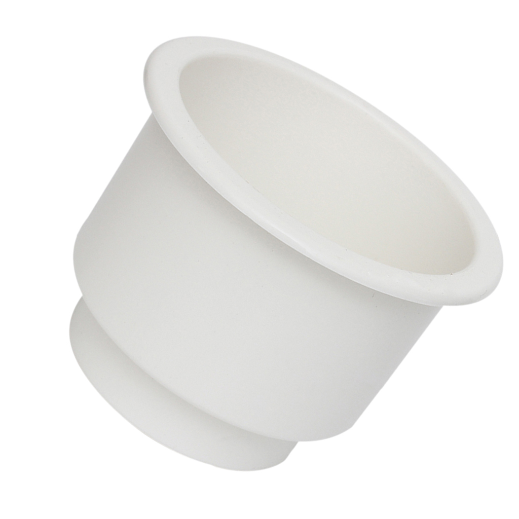 Boat/RV/Car/Marine WHITE Plastic NO Recessed Drop In Plastic Cup Drink Holder