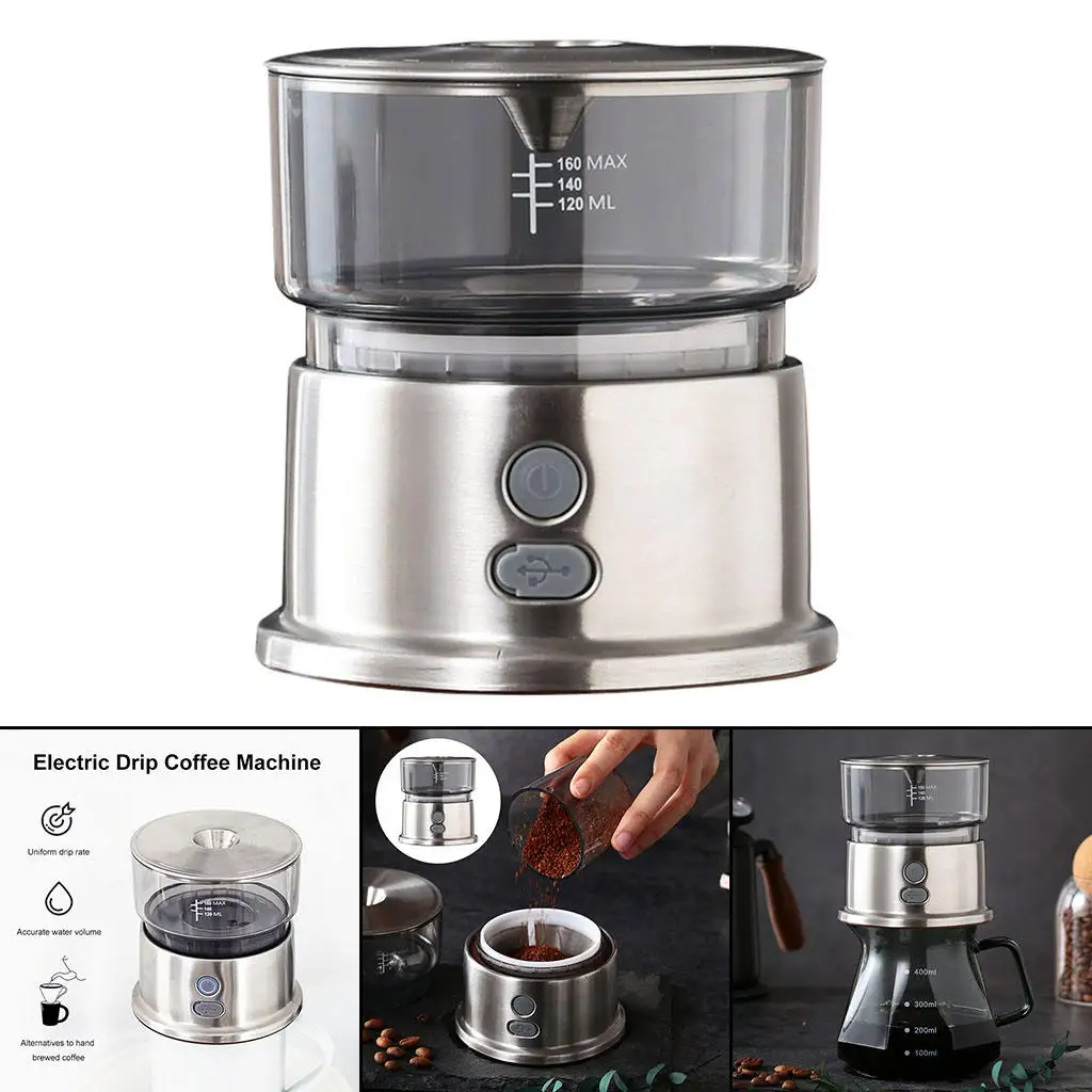 Pour Over Coffee Maker Filter Drip 160ml with Button Portable Machine Funnel Cold Brew Coffeemaker for Household Kitchen Cafe