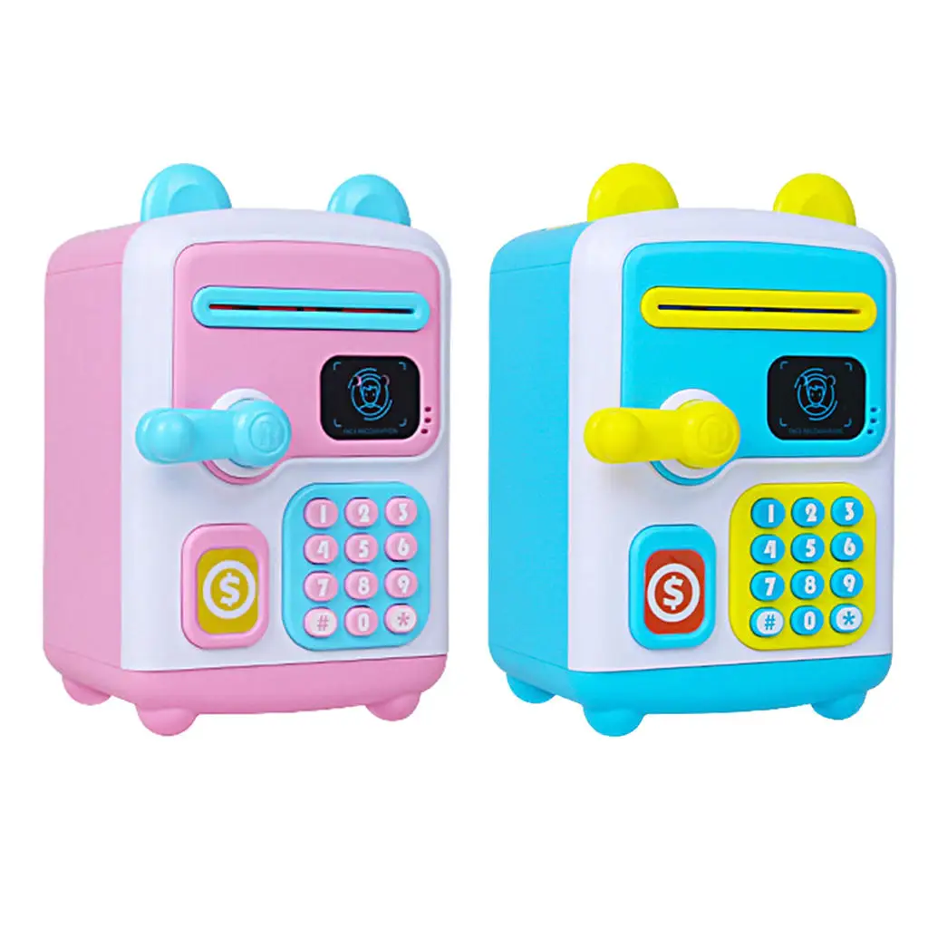 Novelty ATM Money Bank Toy Educational Automatic Rolling Paper Coin Cash Bank Machine Toy ATM Saving Bank Toy for Girls Gift