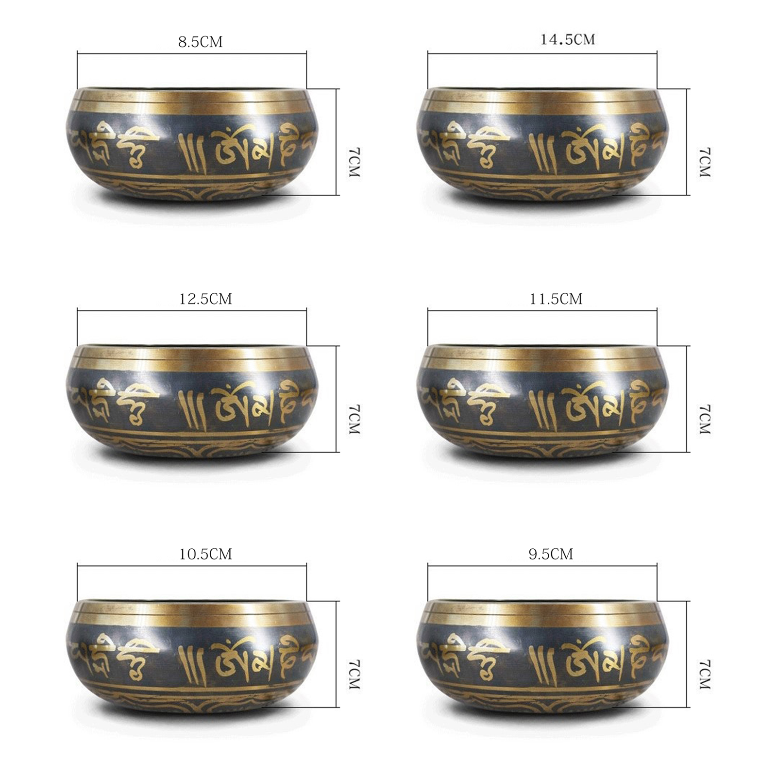 Nepal Handmade Tibet Buddha Sound Bowl Yoga Meditation Chanting Bowl Brass Chime Handicraft Music Therapy Tibetan Singing Bowl