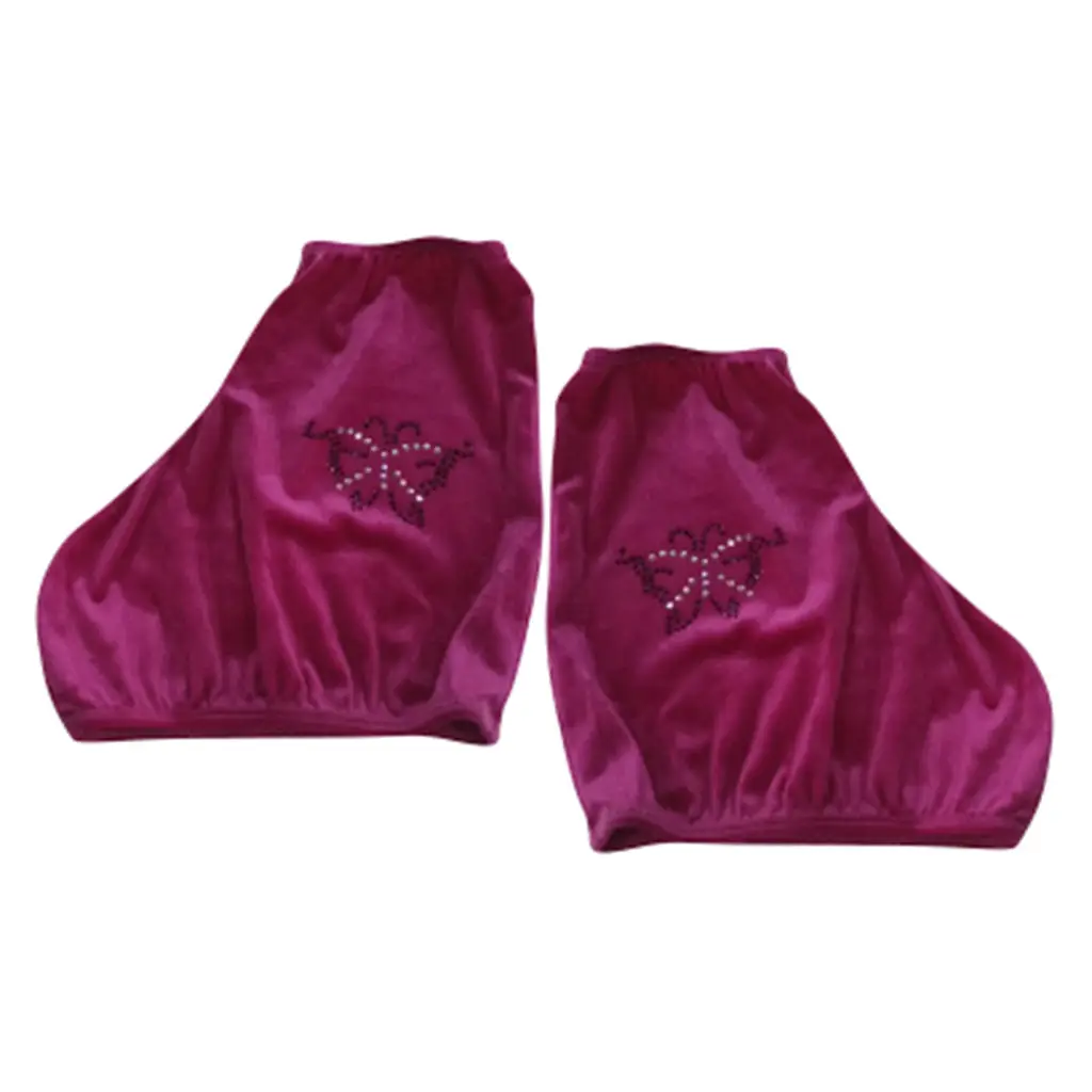 2 Pieces Figure Skating Boot Warm Velvet Skate Shoes Overshoes Protector