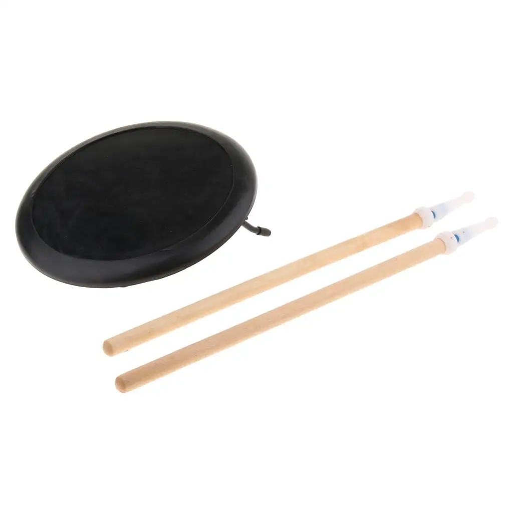 8inch Dumb Drum Practice Pad Set with Drumsticks Carrying Bag for Beginner Kids Music Lovers Gift