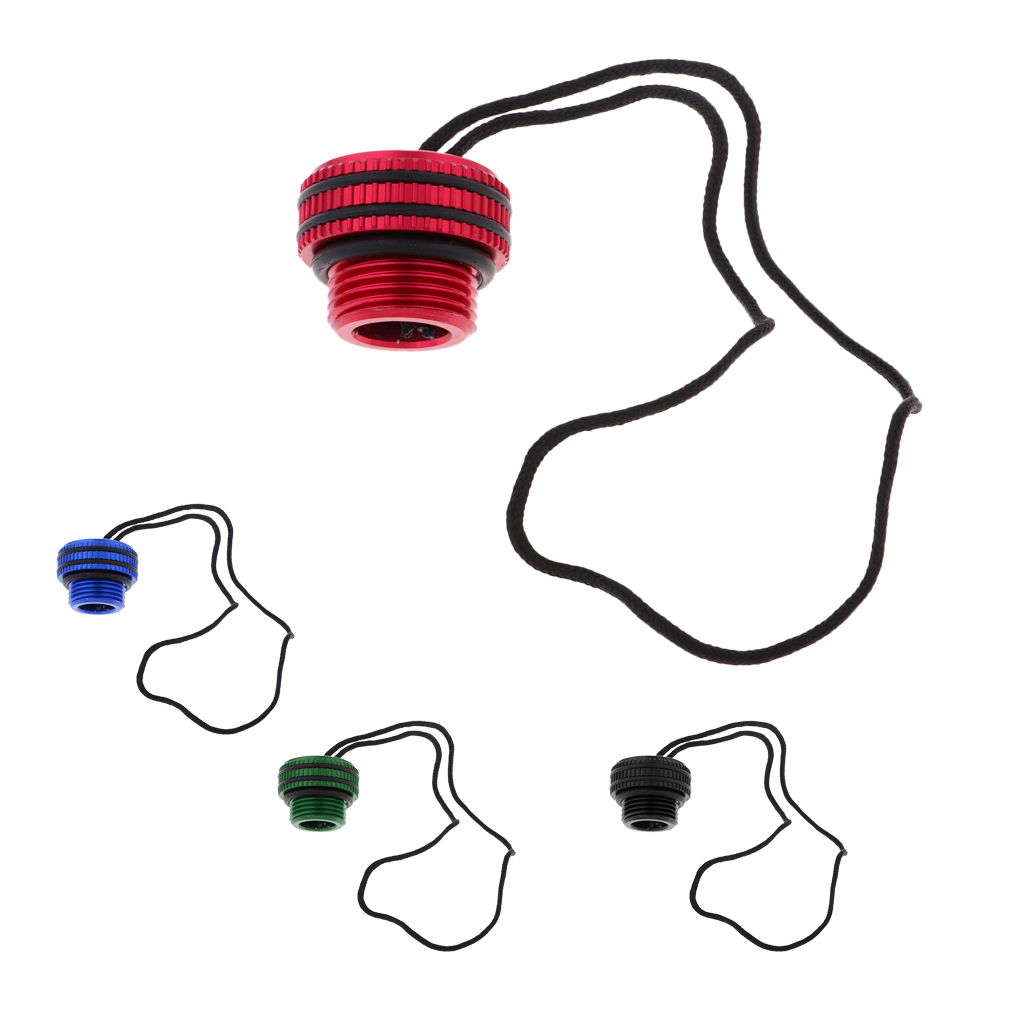 Diving Din Regulator Tank Valve Threaded Dust Plug Protective  With Lanyard