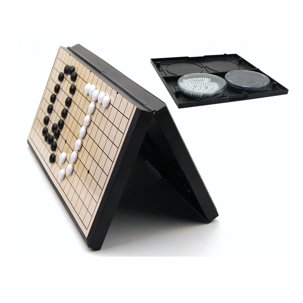 Go Game Set Chess Board Game Foldable Goban 301 Magnetic Stones WeiQi Set Puzzle