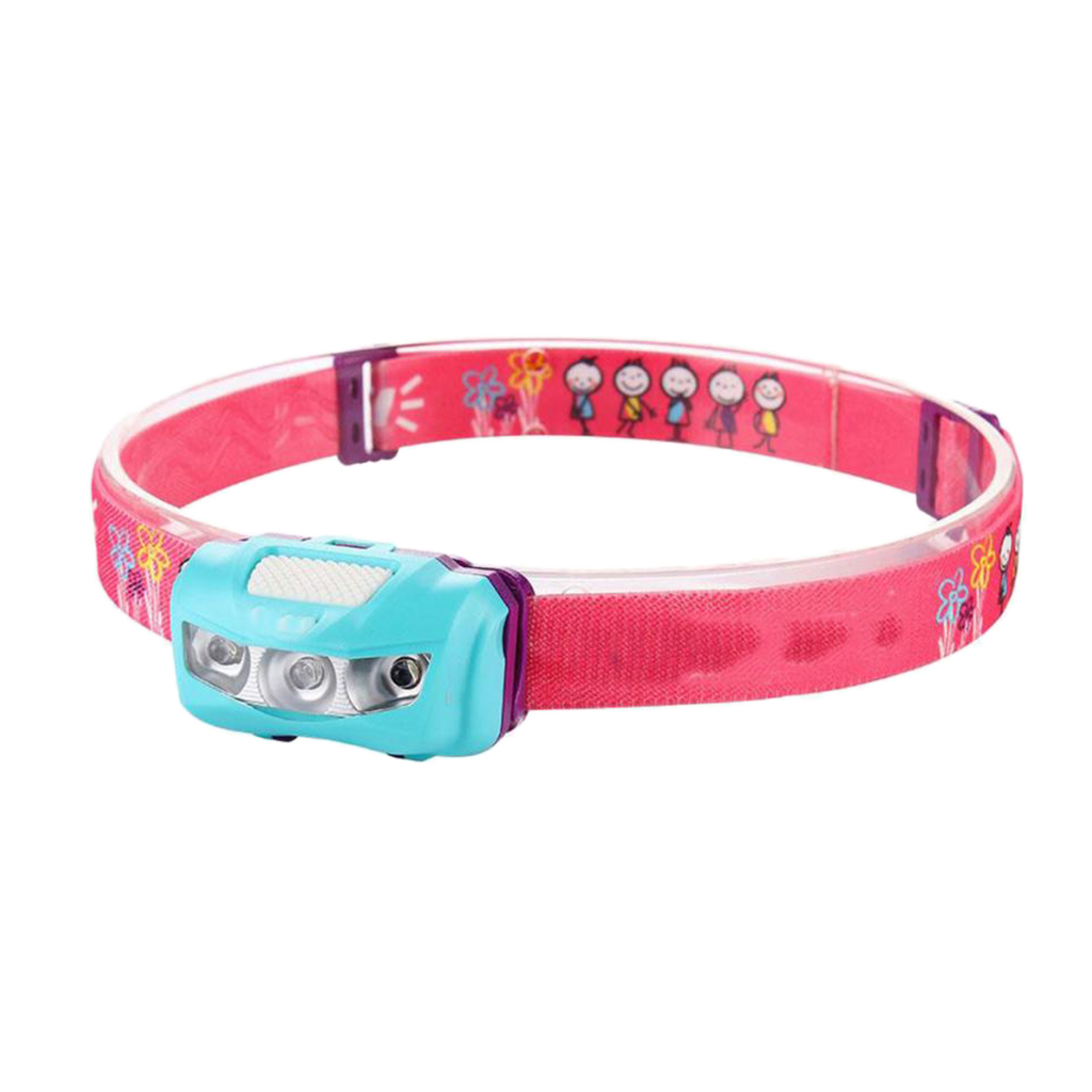 Outdoor Camping Waterproof Headlight Adjustable LED Headlamp for Kids Pink