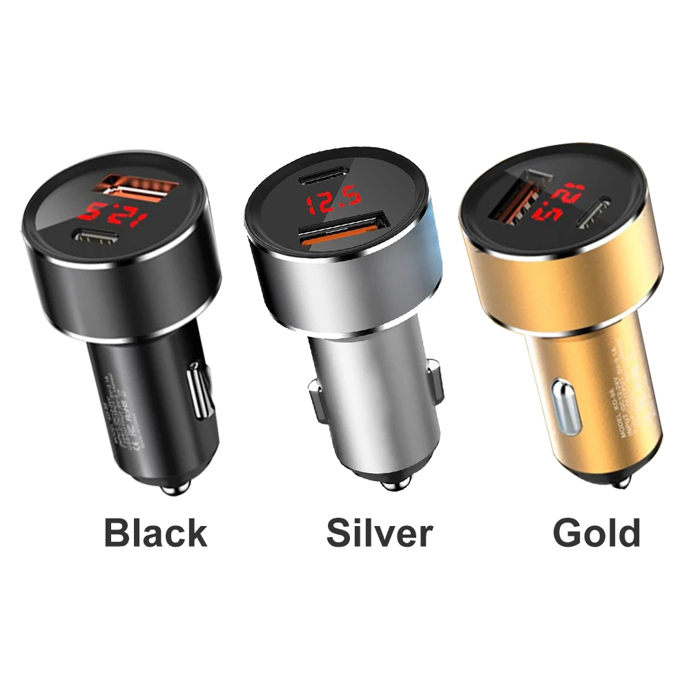 car phone charger Aluminum Alloy Portable Dual Car Charger USB PD Interior Accessories 18W DC12V-24V Fast Charging Lightweight Cigar Lighter best usb c car charger
