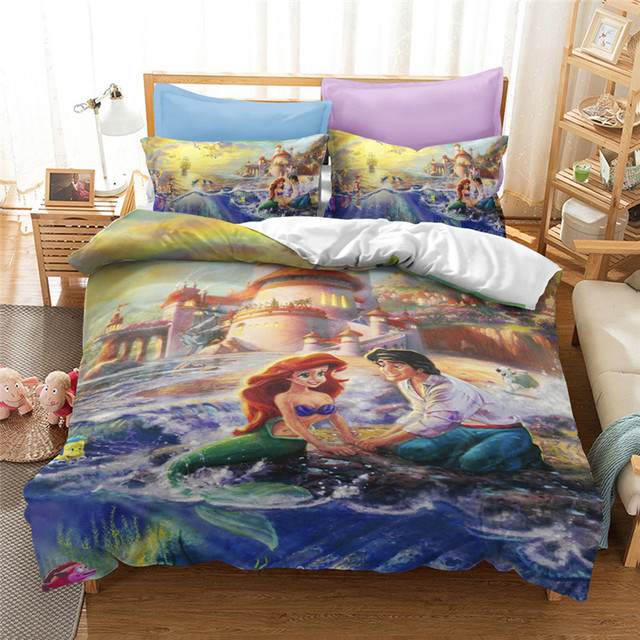 The Little Mermaid Set Biancheria Da Letto Singolo Copripiumino