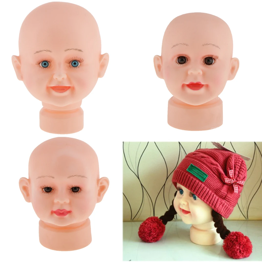 6.3 inch Tall Baby Boy Girl Children Dummy Mannequin Manikin Head For Hair Wigs