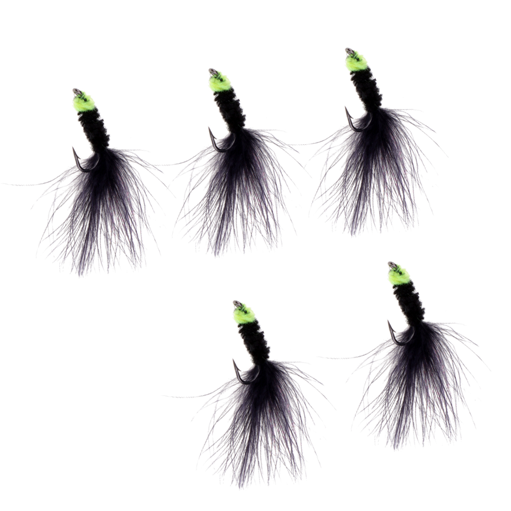5pcs Fly Fishing Flies, Egg-Sucking Leach, Fishing Woolly Buggers, Trout Flies, Streamer