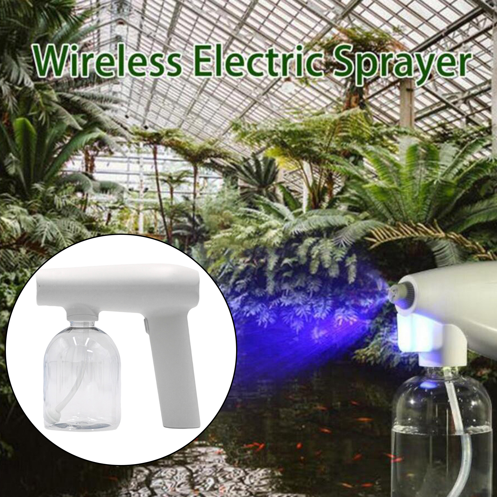 Portable Handheld Nano Atomizer Sprayer Steam Gun 500ML Large Capacity for Travel Home Garden Outdoor Daily Use White