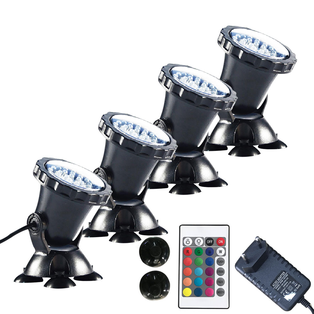 Remoto ao ar Tanque de Peixes à Prova Cor em Mudança Controle Livre Pátio Jardim Subaquática Holofotes Submersível Rgb Piscina Dwaterproof Água 24 Cheap Luzes subaquáticas