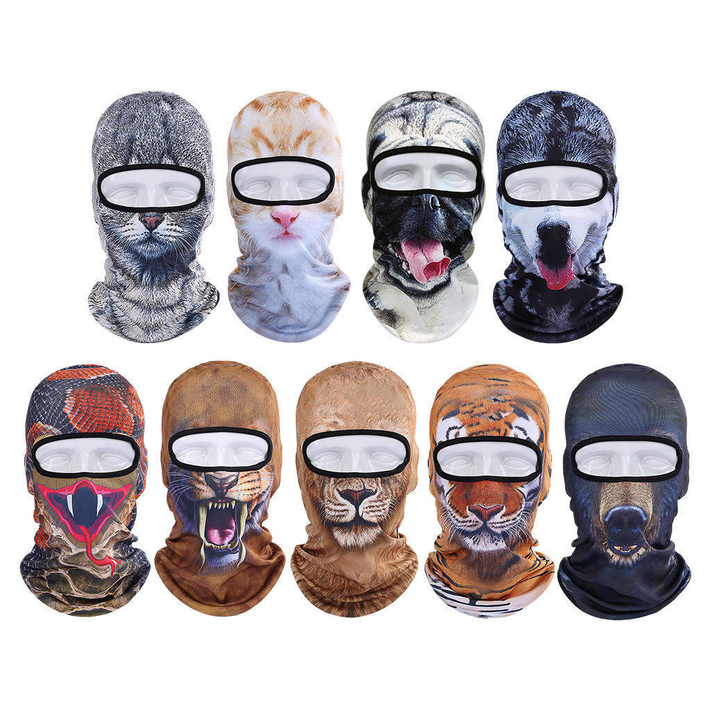 Cute Balaclava Ski Mask Hood Animal Full Face Mask Cycling Headgear Snow Gear 1 Hole for Hiking Winter Cycling Sports Outdoor