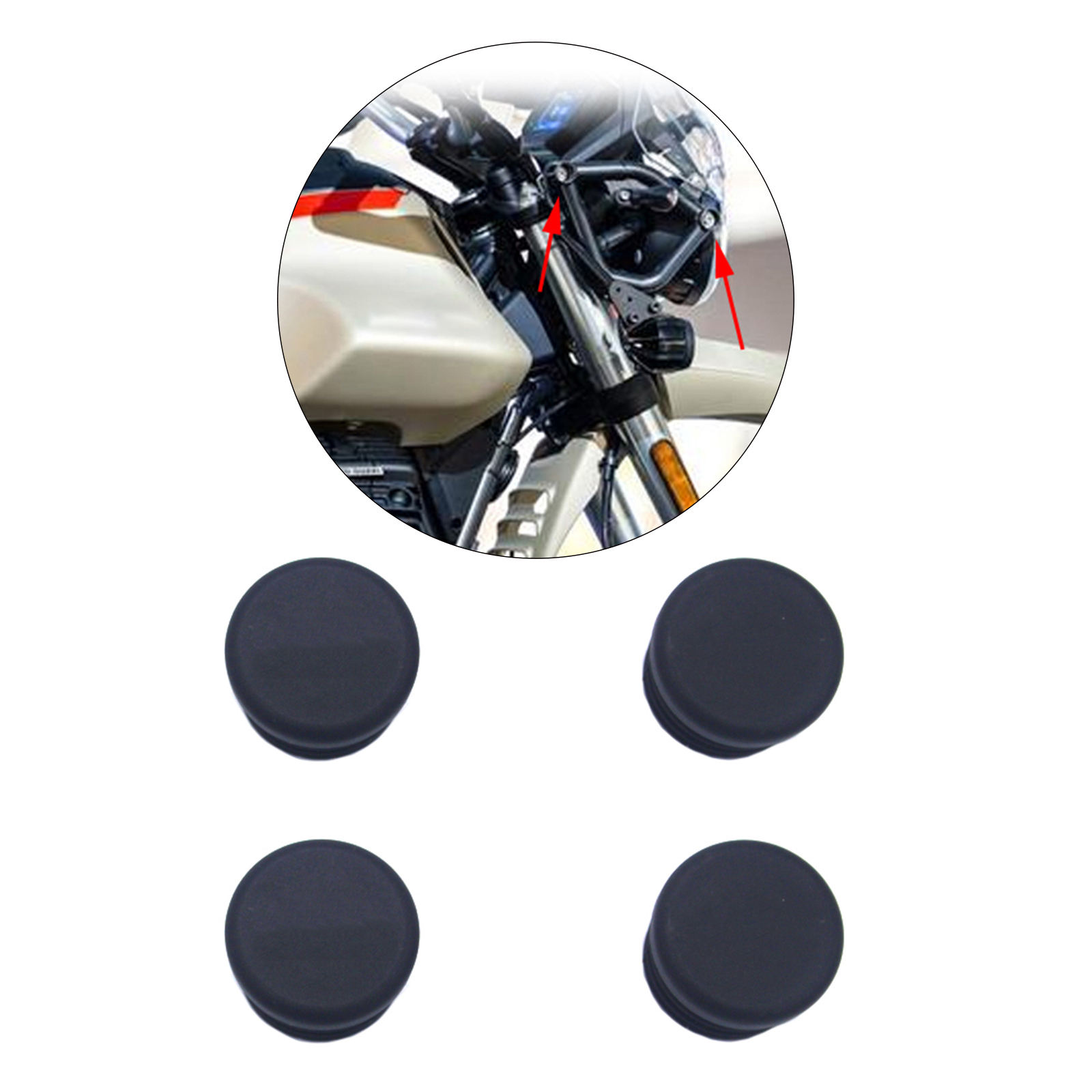 4 Pieces Frame Hole Cover Caps Fit for Moto Guzzi V85TT V85TT 2019-2021
