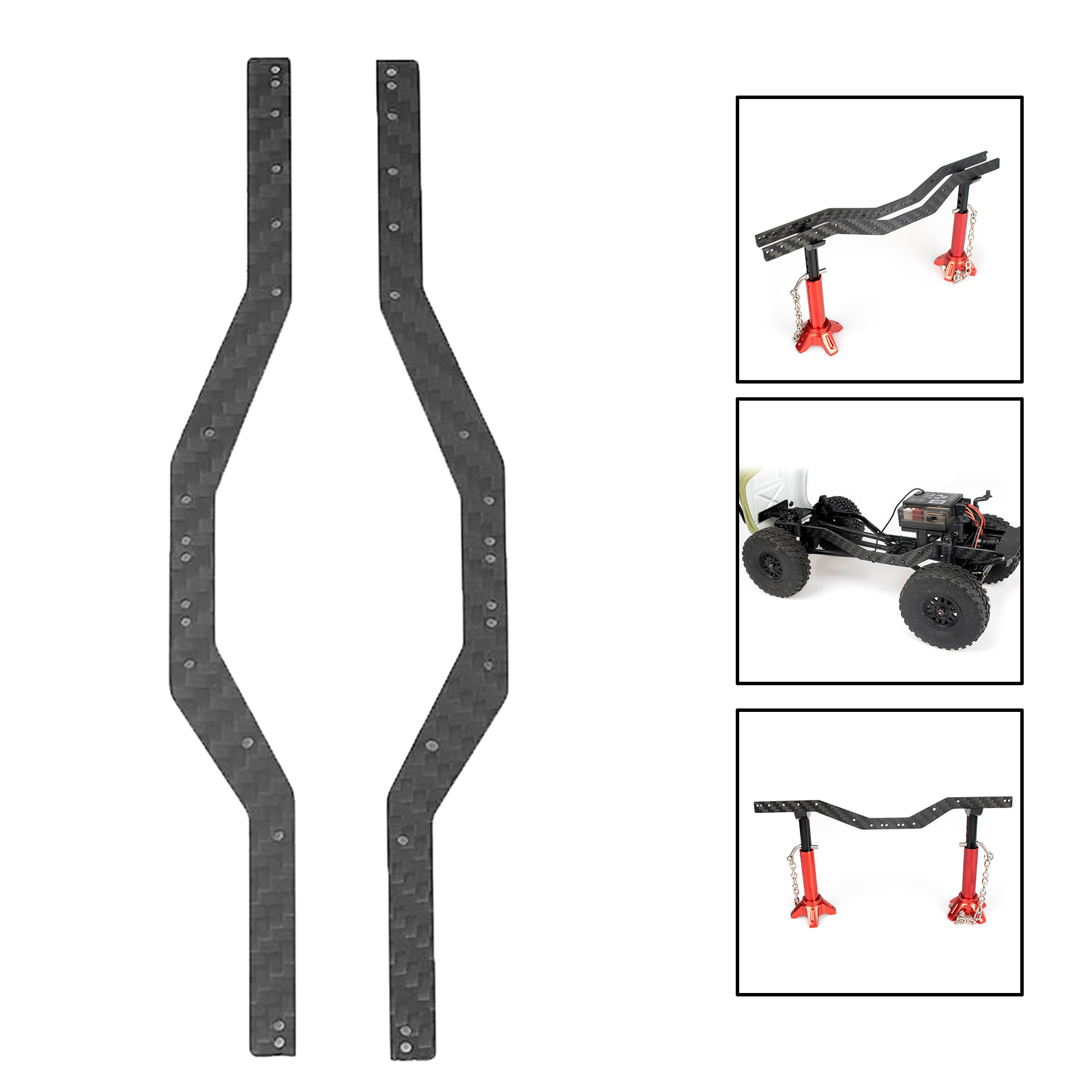 2pcs Chassis Frame Rails Kits for Axial SCX24 RC Buggy Car Vehicle DIY Accs