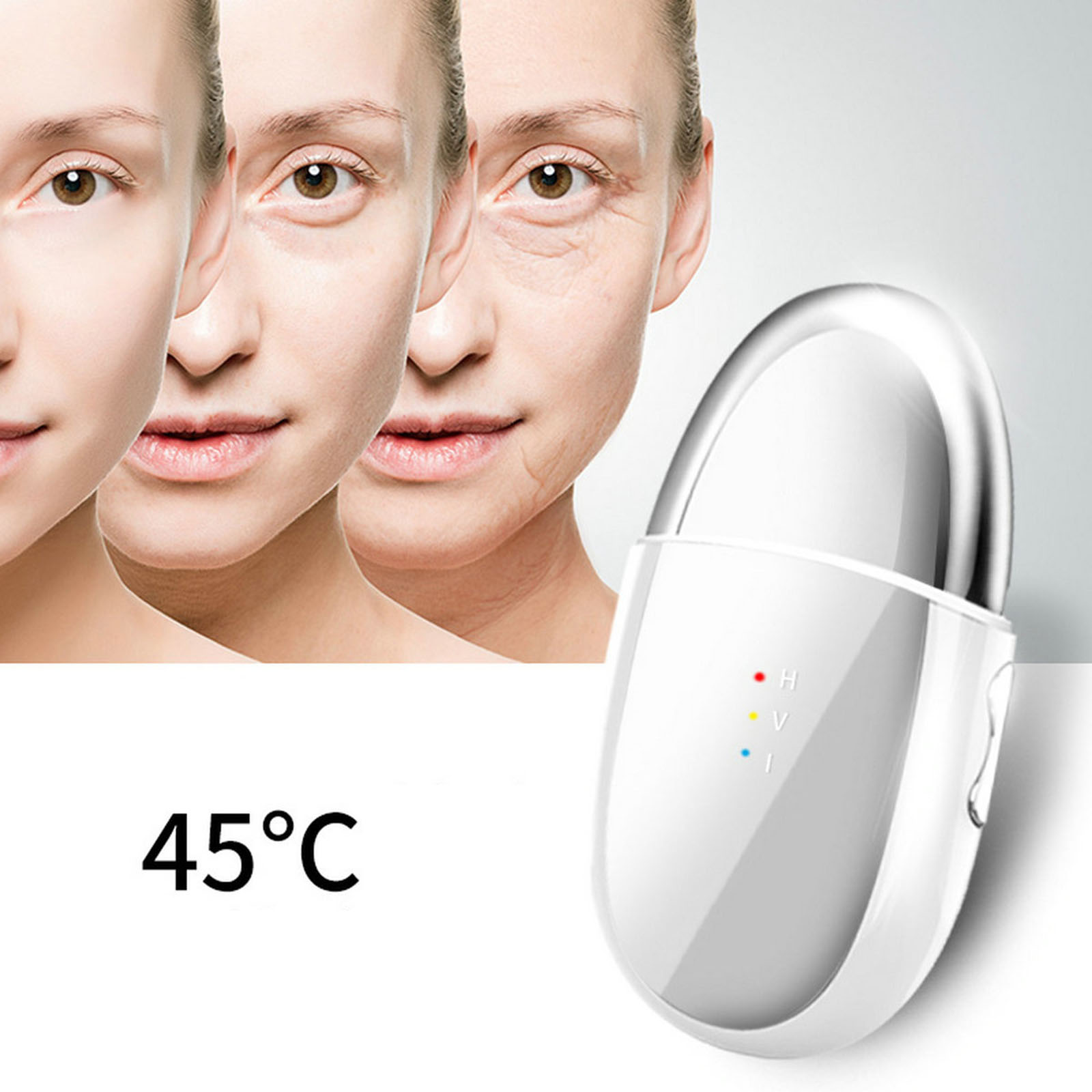 Electric Ion Heat Eye Massager Beauty Tool Promote Absorption USB Charge 45­°C Heating Facial Massager for Eye Fatigue