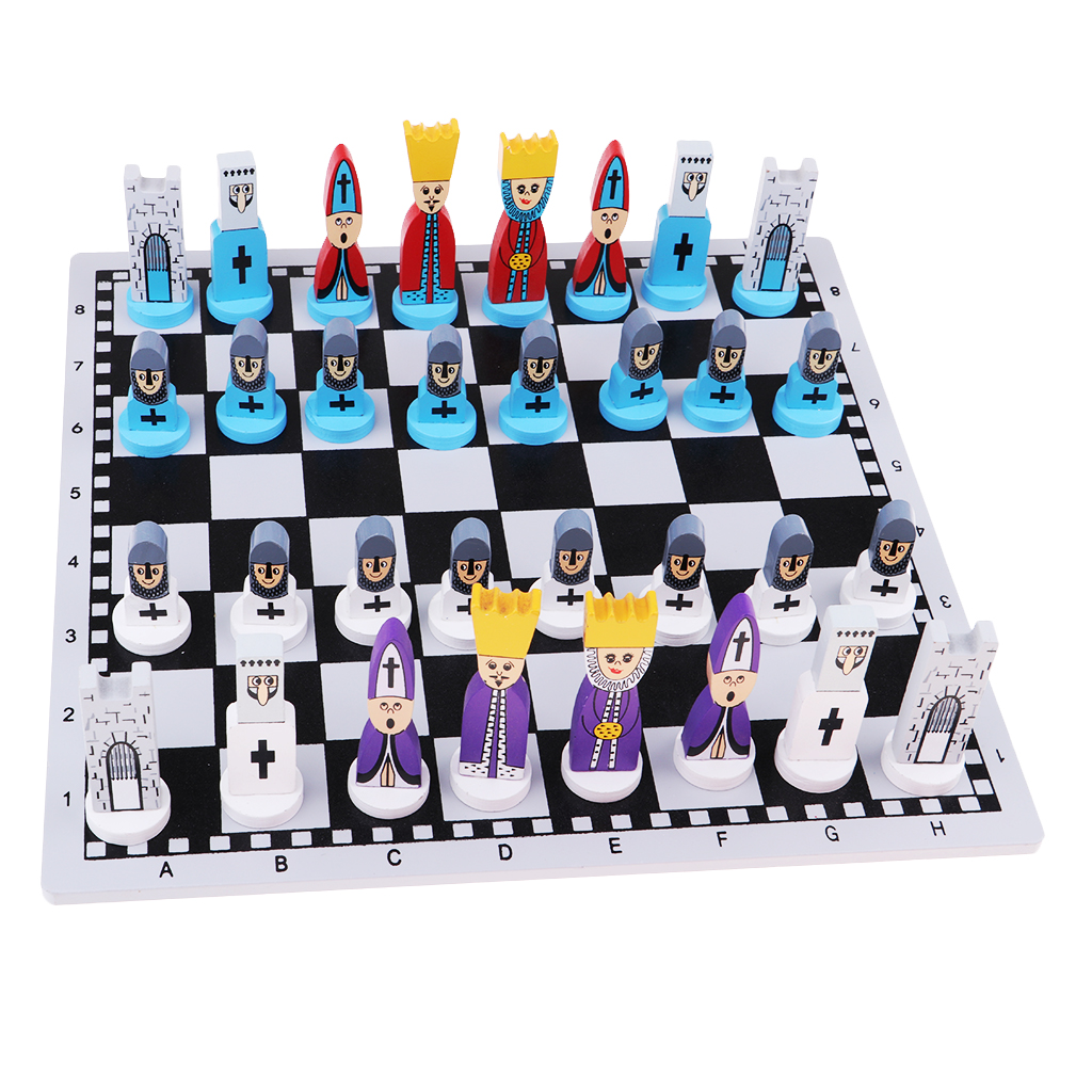 International Chess Travel Checkers Board Game Educational Kids Leisure Fun