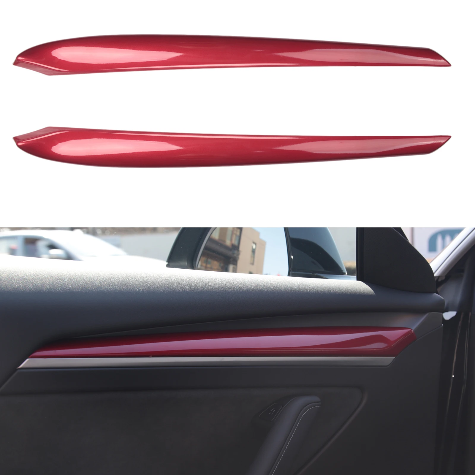 Car Door Inner Panel Molding Trim, Door Cover Trim, Designed for Tesla Model 3/Y Auto Accessories Interior Modification Styling