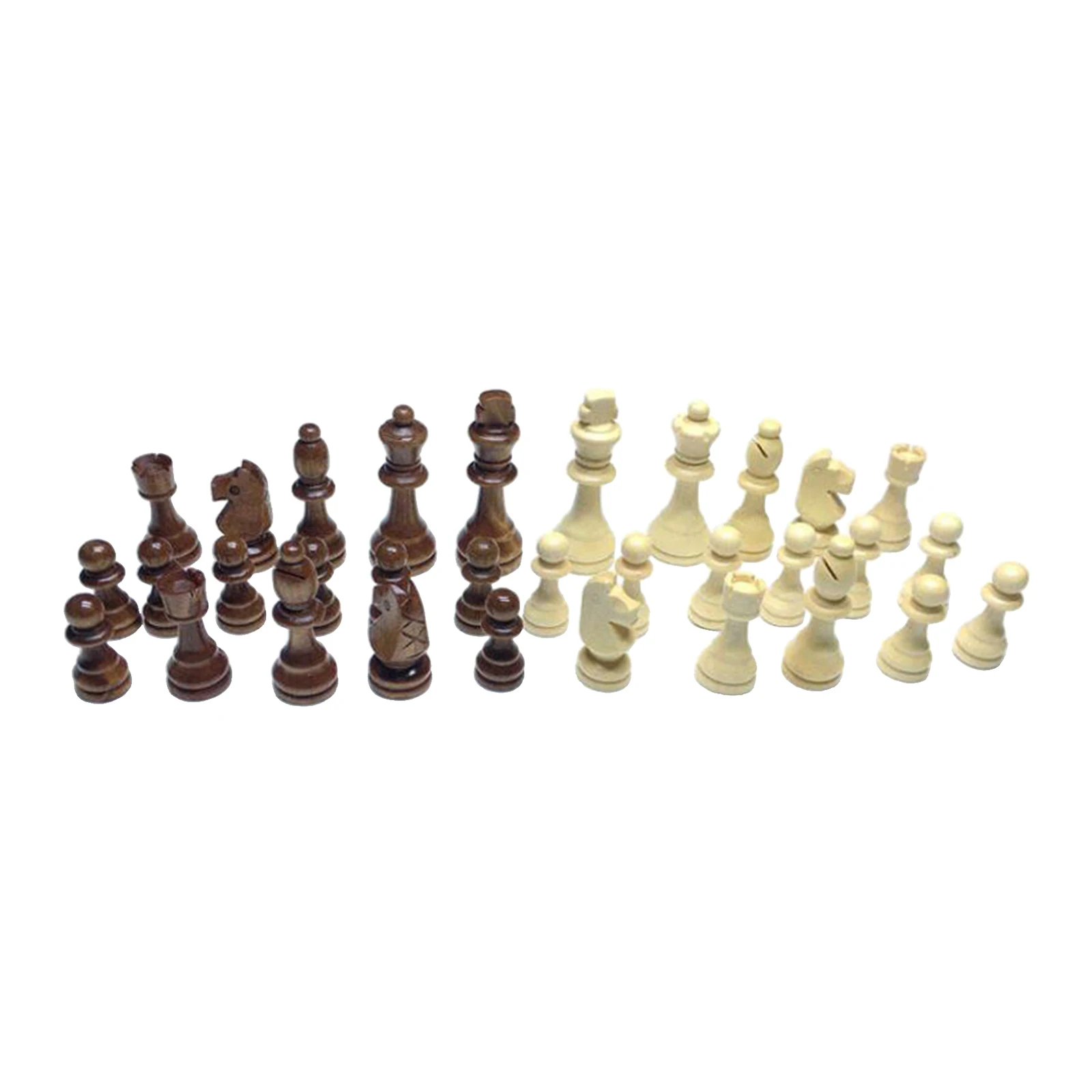 Wooden Chess Pieces 32PCS International-Chess Pieces Wood Chessmen Pieces Party Board Game Toy Accessories Chess Pieces