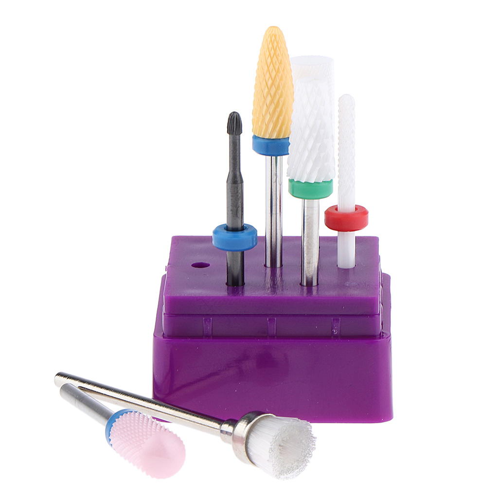 7 Pieces Ceramic Bits Manicure Pedicure Grinding Wheel Set Incl.1x