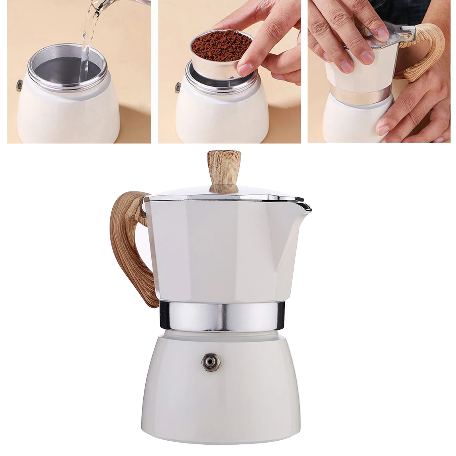 Aluminum Mocha Coffee Maker Portable Percolator Home Office Mocha Pot Espresso Maker 3Cups/6Cups Easily Wash & Clean Aluminum Mocha Coffee Maker Portable Percolator Home Office Mocha Pot Espresso Maker 3Cups/6Cups Easily Wash & Clean