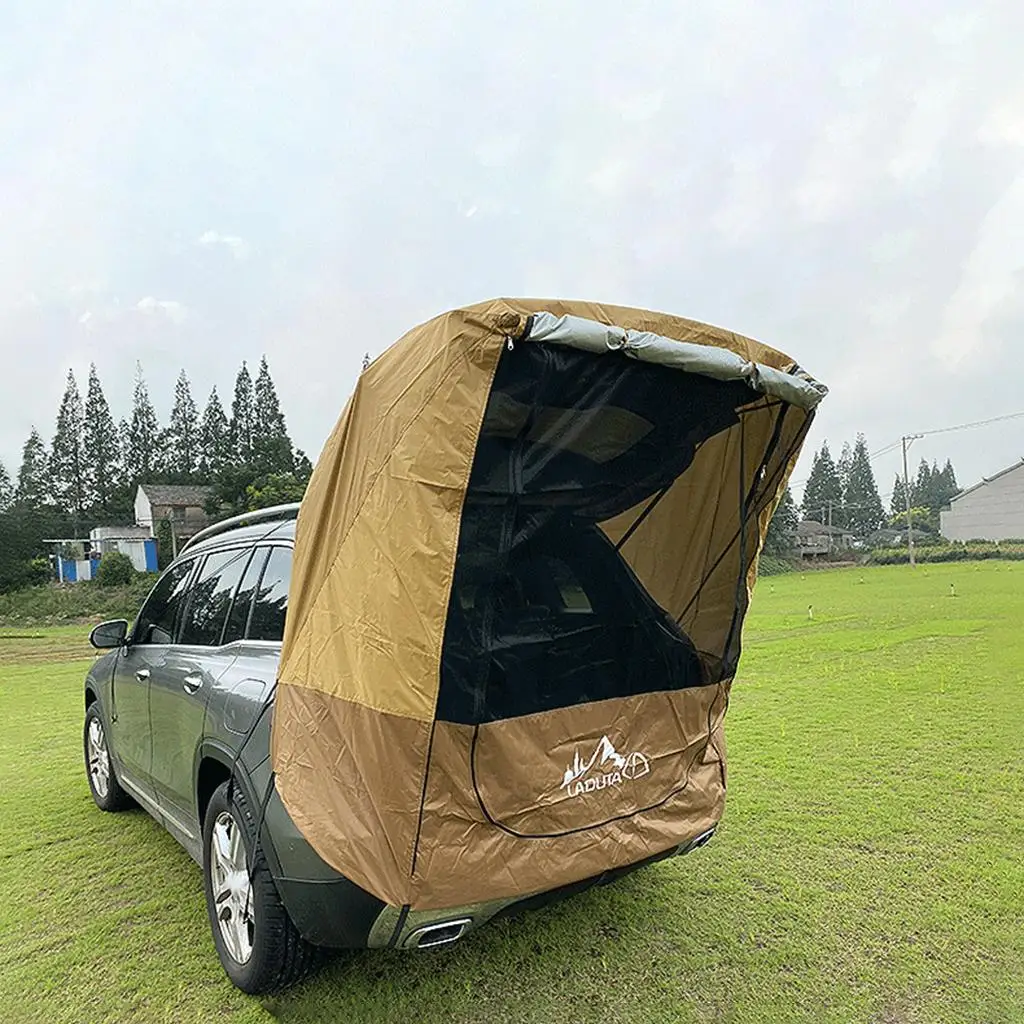 Portable SUV Trunk Tent Car Rear Extension 2 Person Self-driving Sun Shade UV Protection Backpacking Hiking Tour Barbecue Canopy