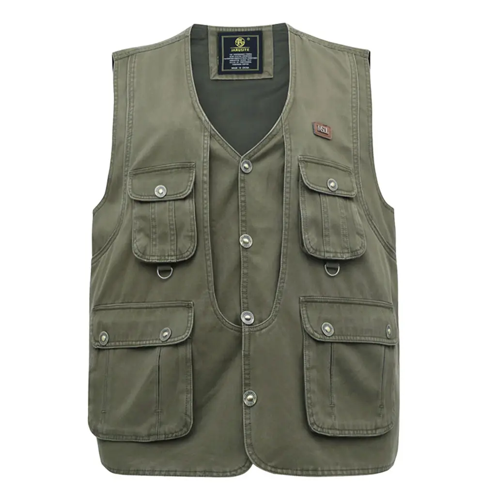 Fishing Vest Men Gilet Waistcoat Pockets Vest for Fishing Hunting Hiking Sleeveless Jacket