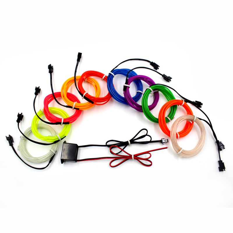 5M EL Wire Neon Light Novelty Light Neon LED lamp Flexible Rope Tube LED Strip String light Car Decoration With 6mm Sewing