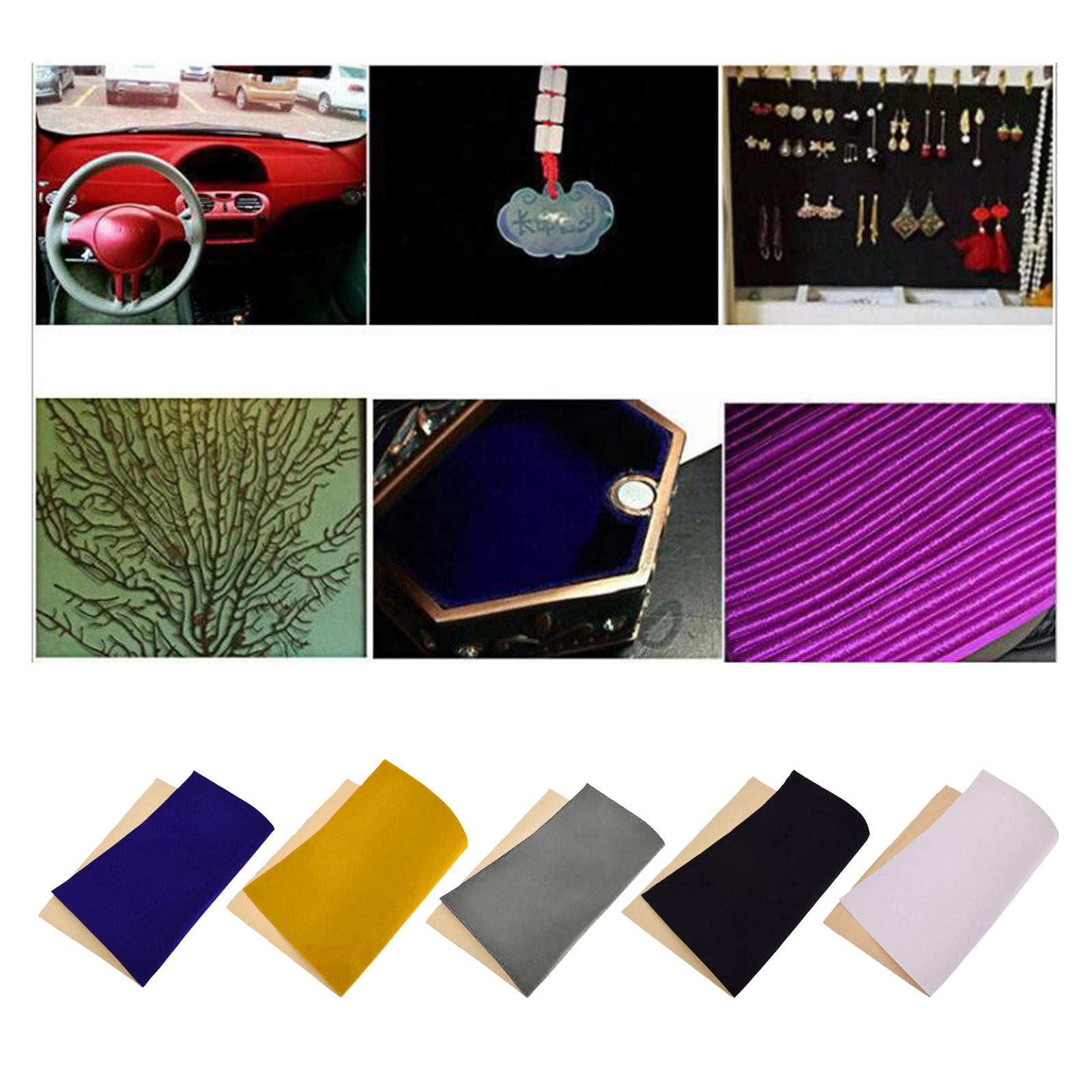 20cm x 150cm Self-adhesive Velvet Flock Liner Jewelry Drawer Fabric Sticker Wallpaper MultiColor DIY Craft