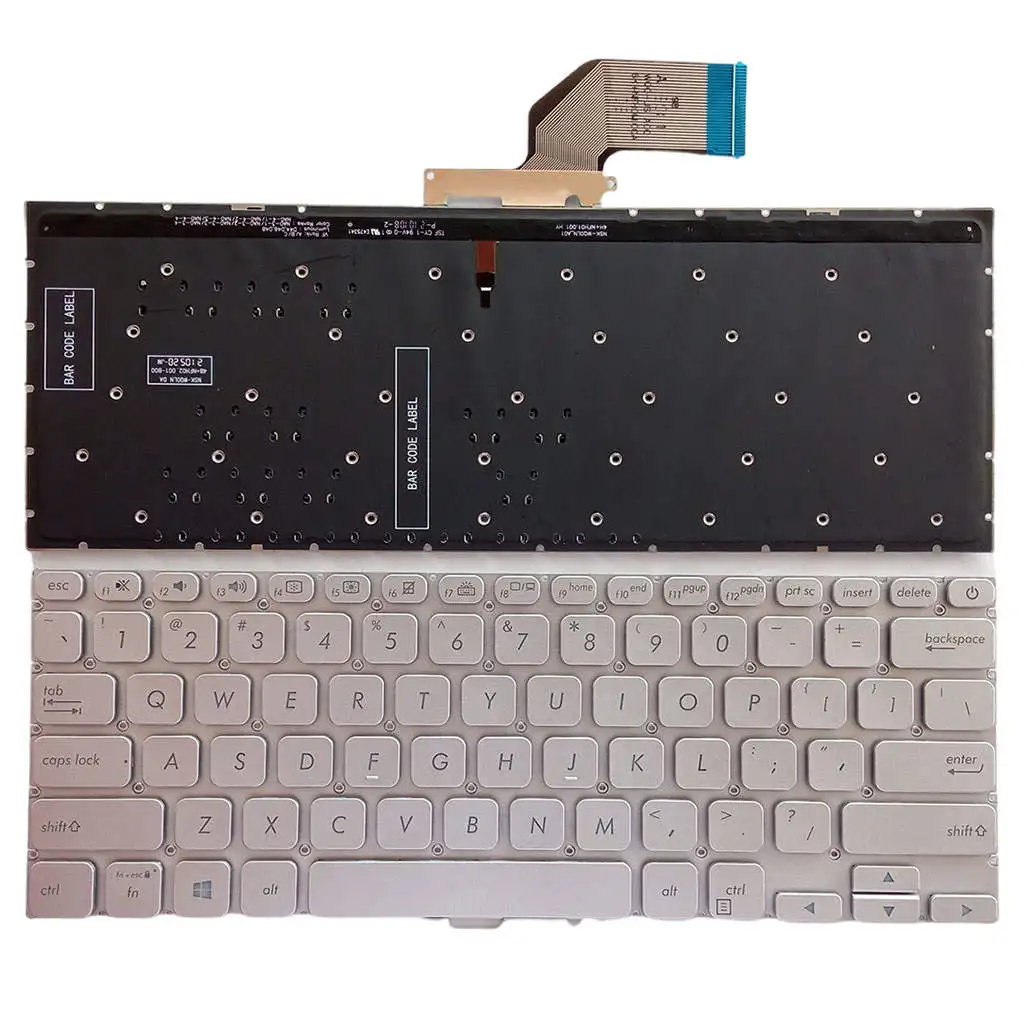 Laptop US Layout Keyboard Silver Replaces for ASUS S403F A403F x403F Durable Premium Easy Install No Frame