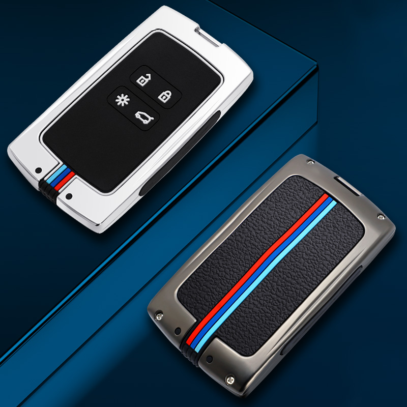 Custodia portachiavi in lega di zinco per Renault Koleos Kadjar Scenic Megane Sandero Espace Clio Captur Kangoo Laguna Talisman Twingo - H7a64e4e0d7e74e1081b2324d075f58406