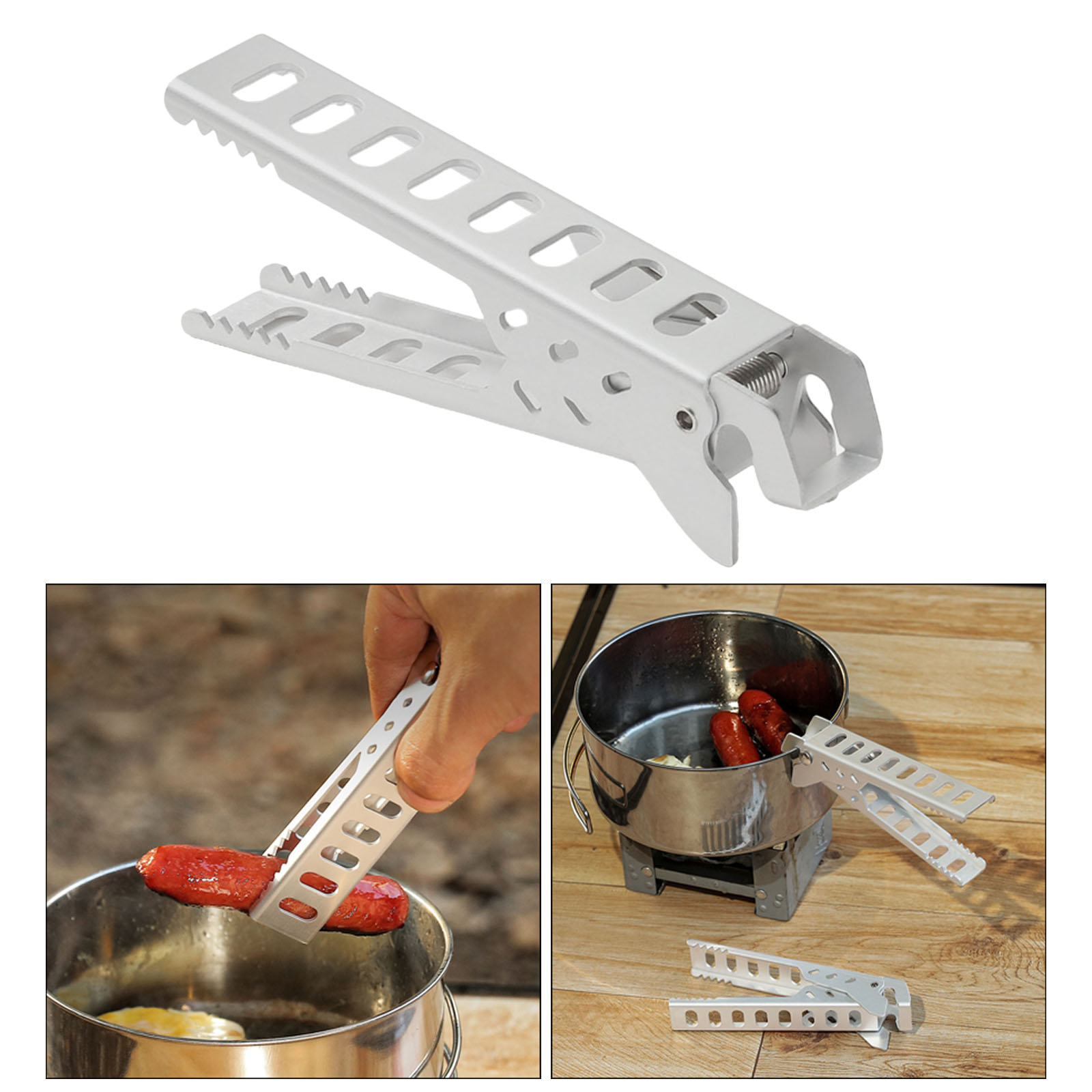 Kitchen Aluminum Alloy Bowls Pan Gripper Clip Microwave Oven Hot Trays Plates Lifter Holder for Outdoor Camping