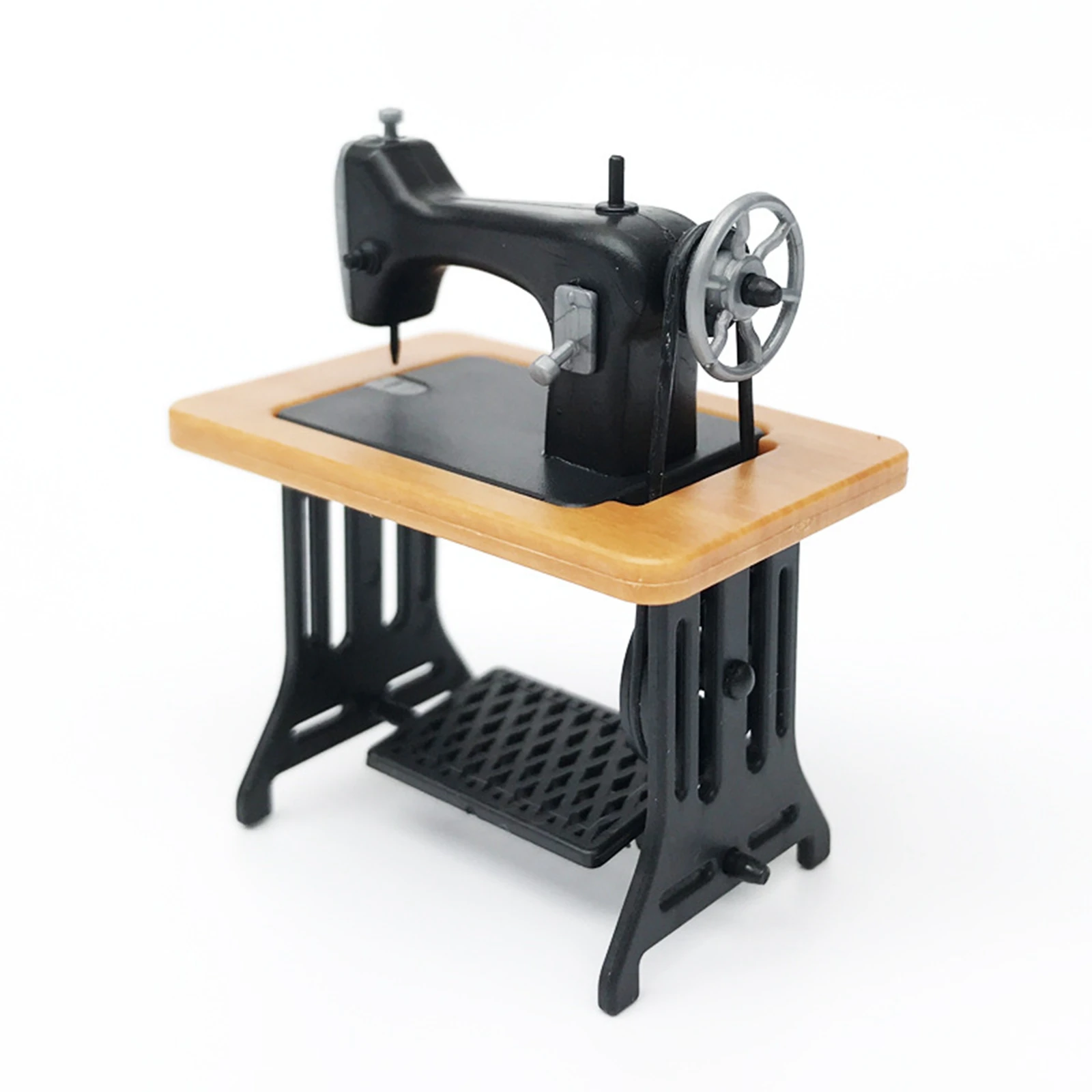 Retro Dollhouse Furniture Sewing Machine Model Decor Figurines for Children
