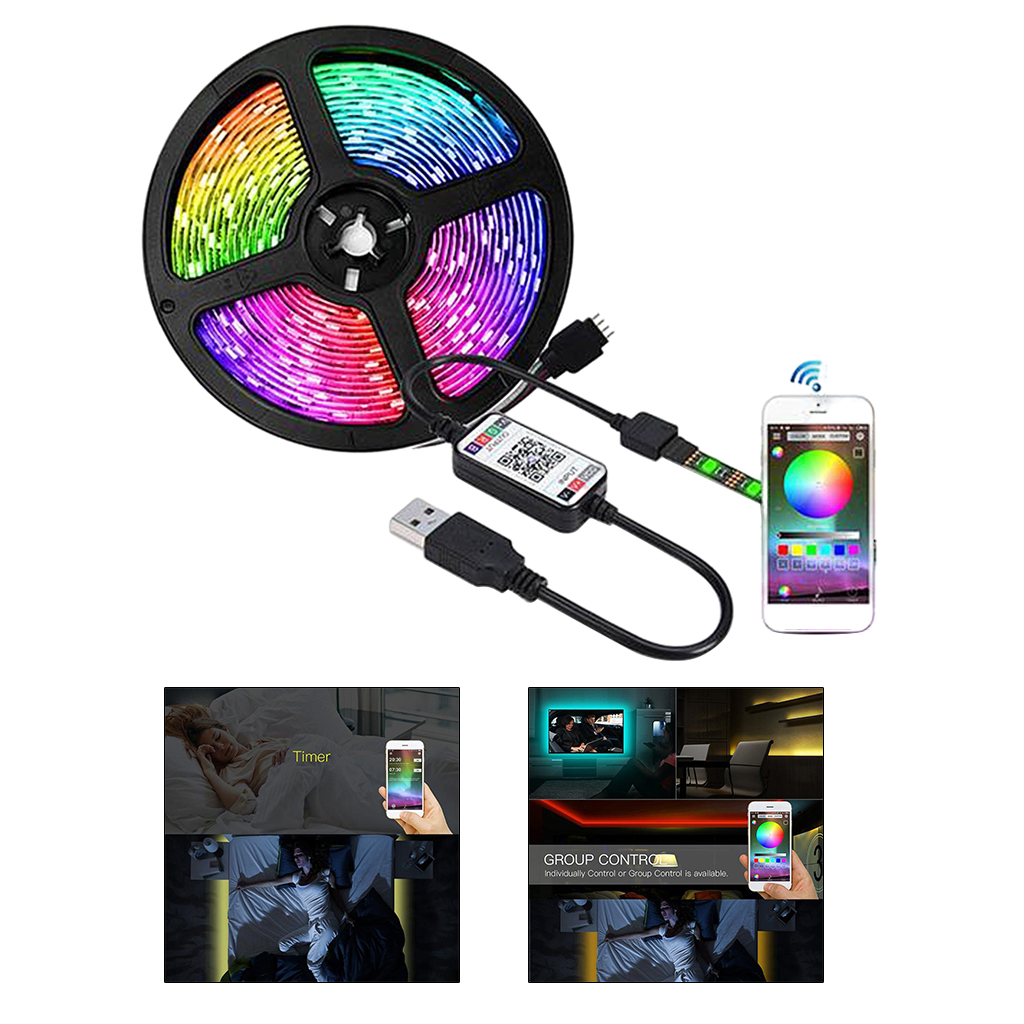 LED Strip Lights TV Backlight 1/2/3/4/5M RGB USB Powered Colored Cing