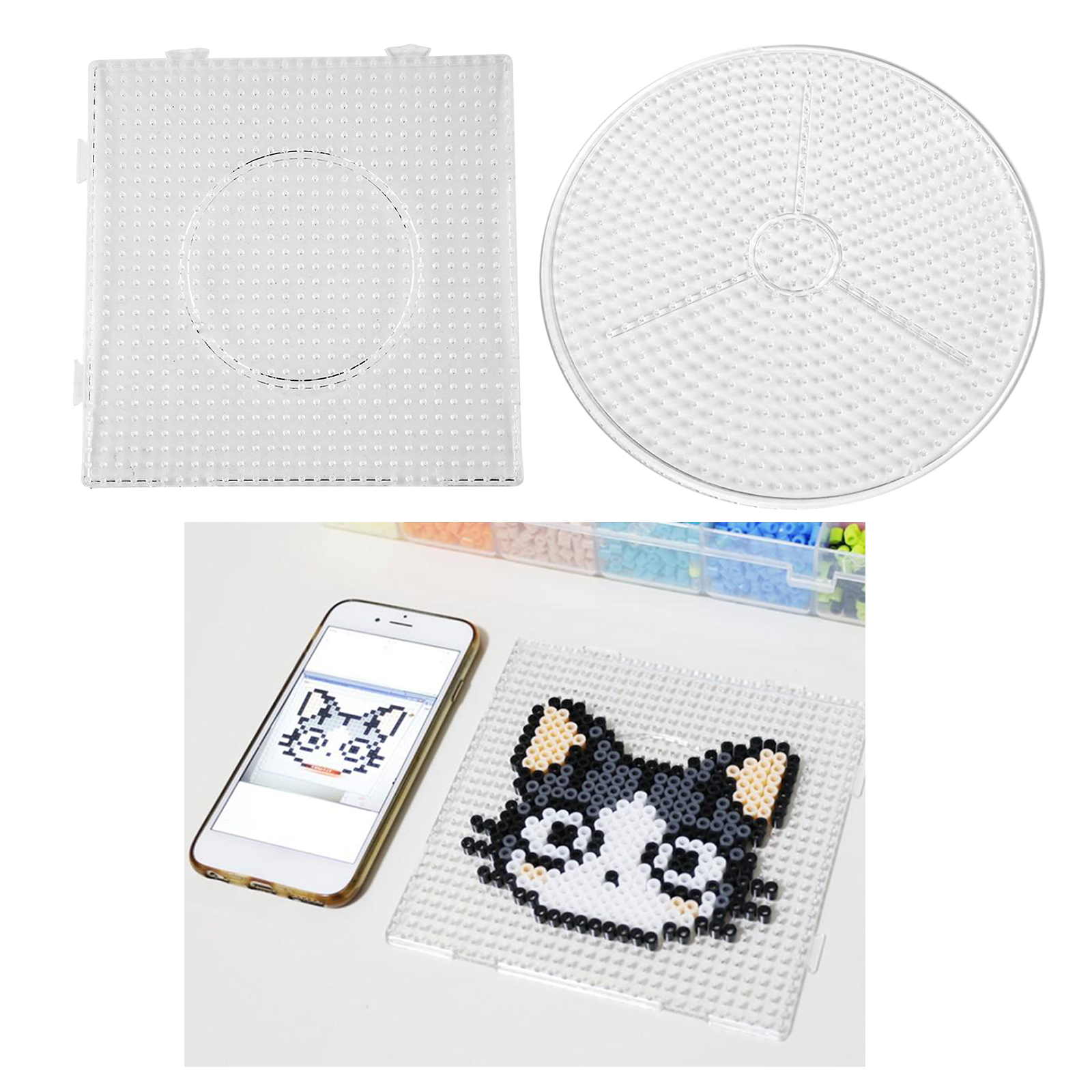 Hama Beads 5mm Pegboard Board Jigsaw Puzzle Beads Toys Pegboards Board Pegboards Patterns DIY Toy for Kids Craft Beads Supplies