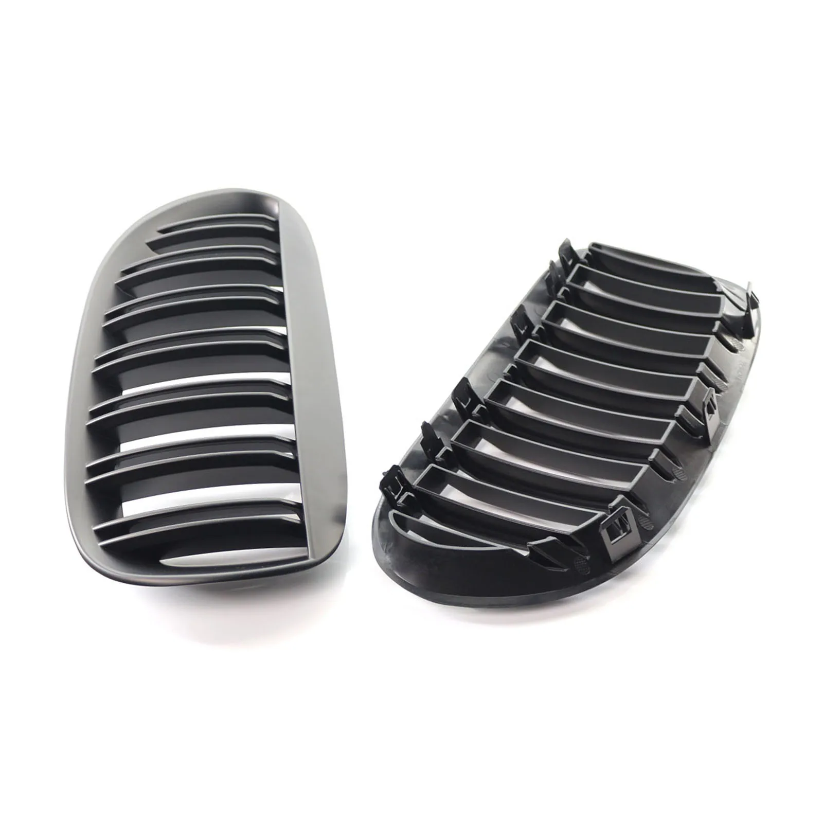 Black Double Slats Front Kidney Grille Mesh Grill Replaces for  E63