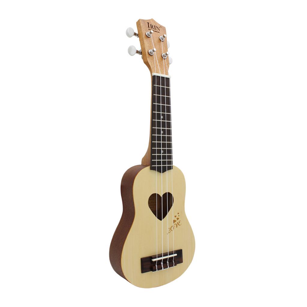 Mini 17 'ukulele 4 string wooden string instrument including storage bag